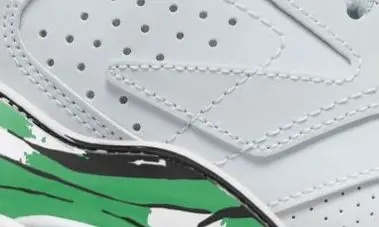 Jumpman 3-Peat Sneaker in Pure Platinum/Black/Green - 5