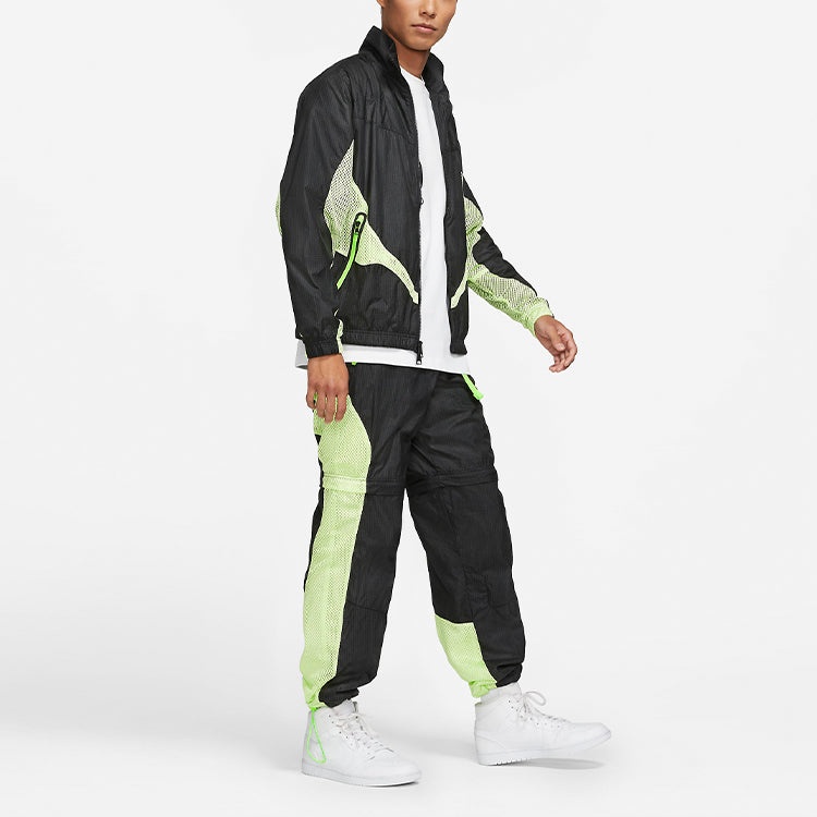 Air Jordan 23 Engineered Splicing Contrasting Colors Mesh Stand Collar Woven Jacket Black DA5623-010 - 3