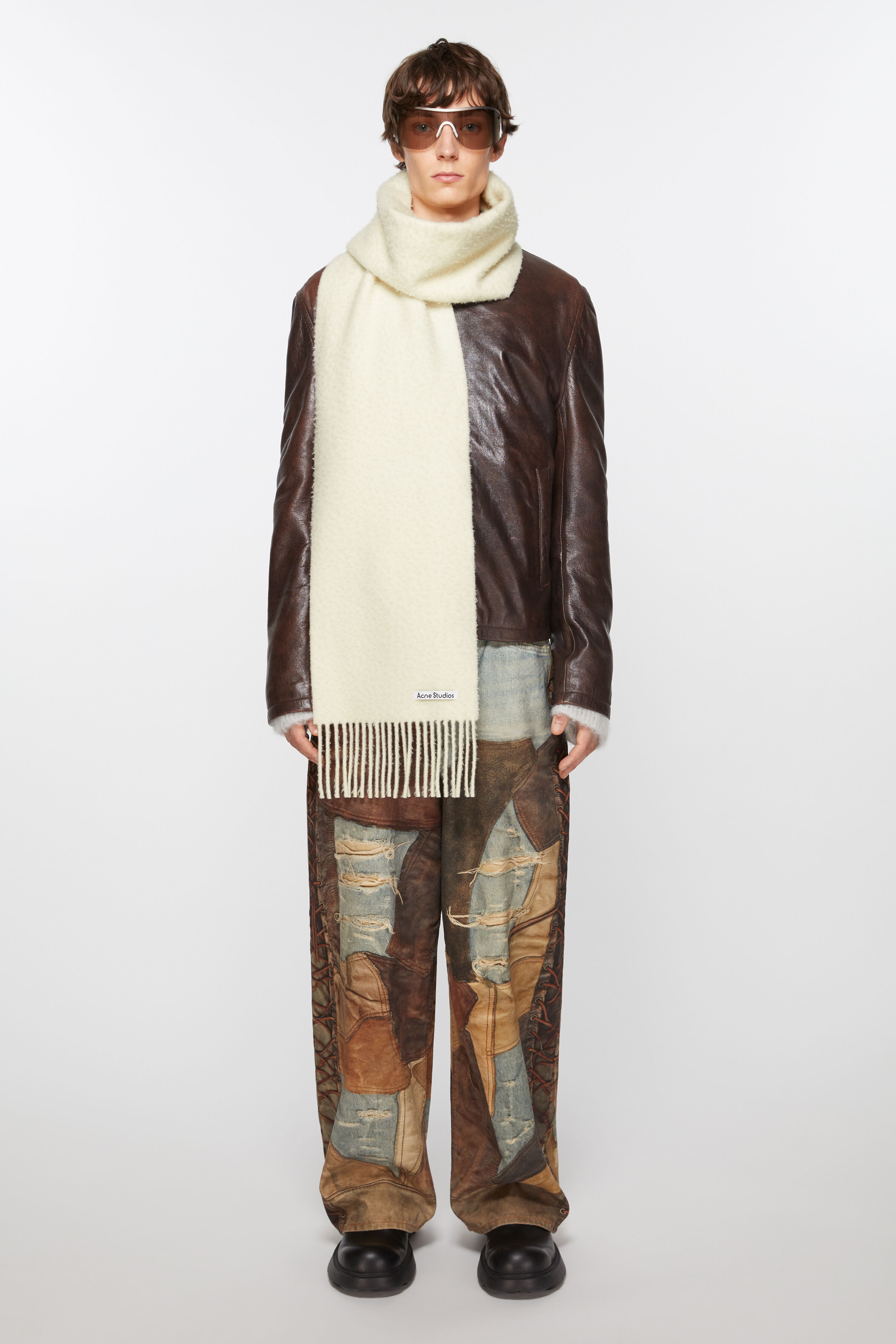 Wool fringe scarf - Warm white - 2