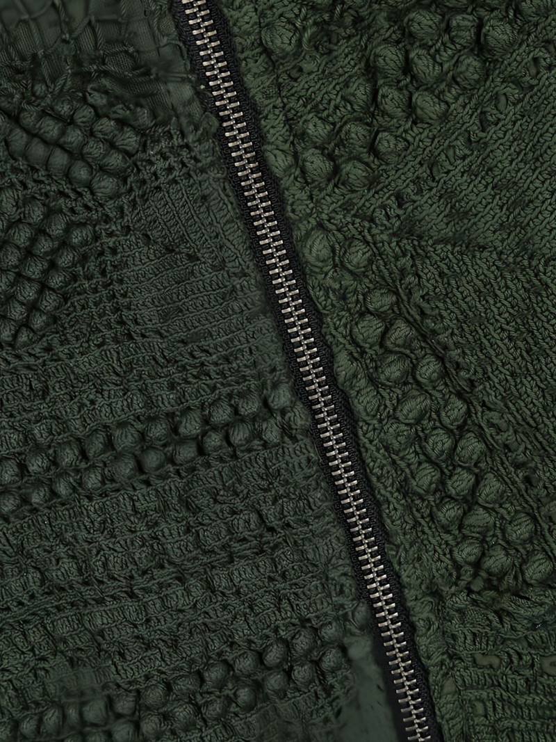 crochet-textured zip-front coat 4