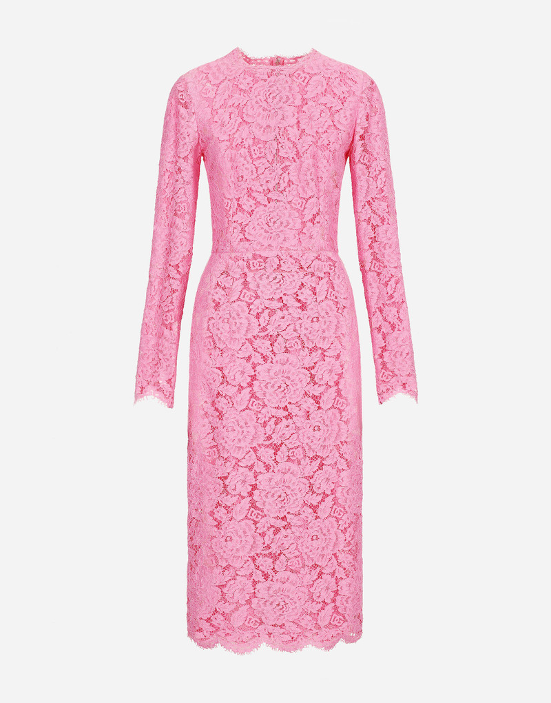 Branded floral cordonetto lace sheath dress - 1