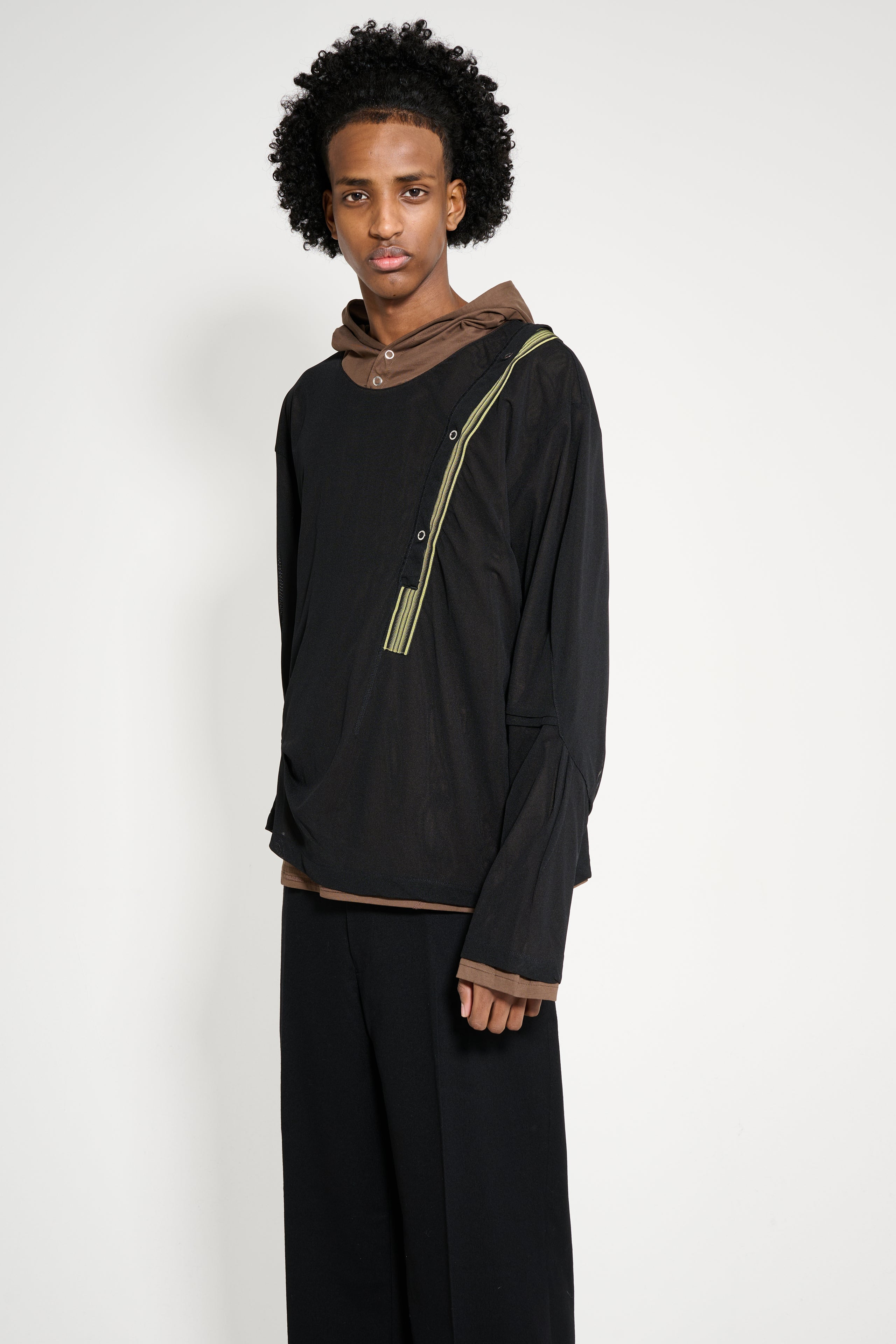 KIKO KOSTADINOV INEX HOODED TOP BROWN / BLACK - 2