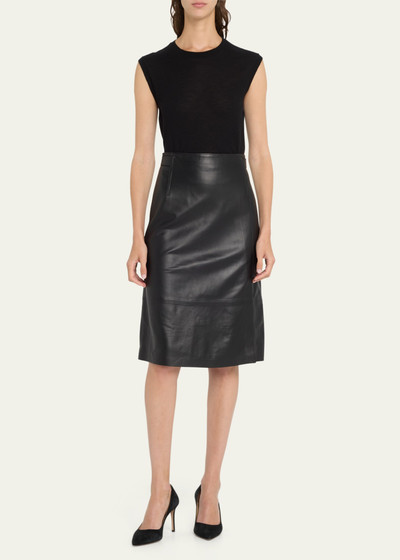 Vince Tailored Knee-Length Leather Skirt outlook