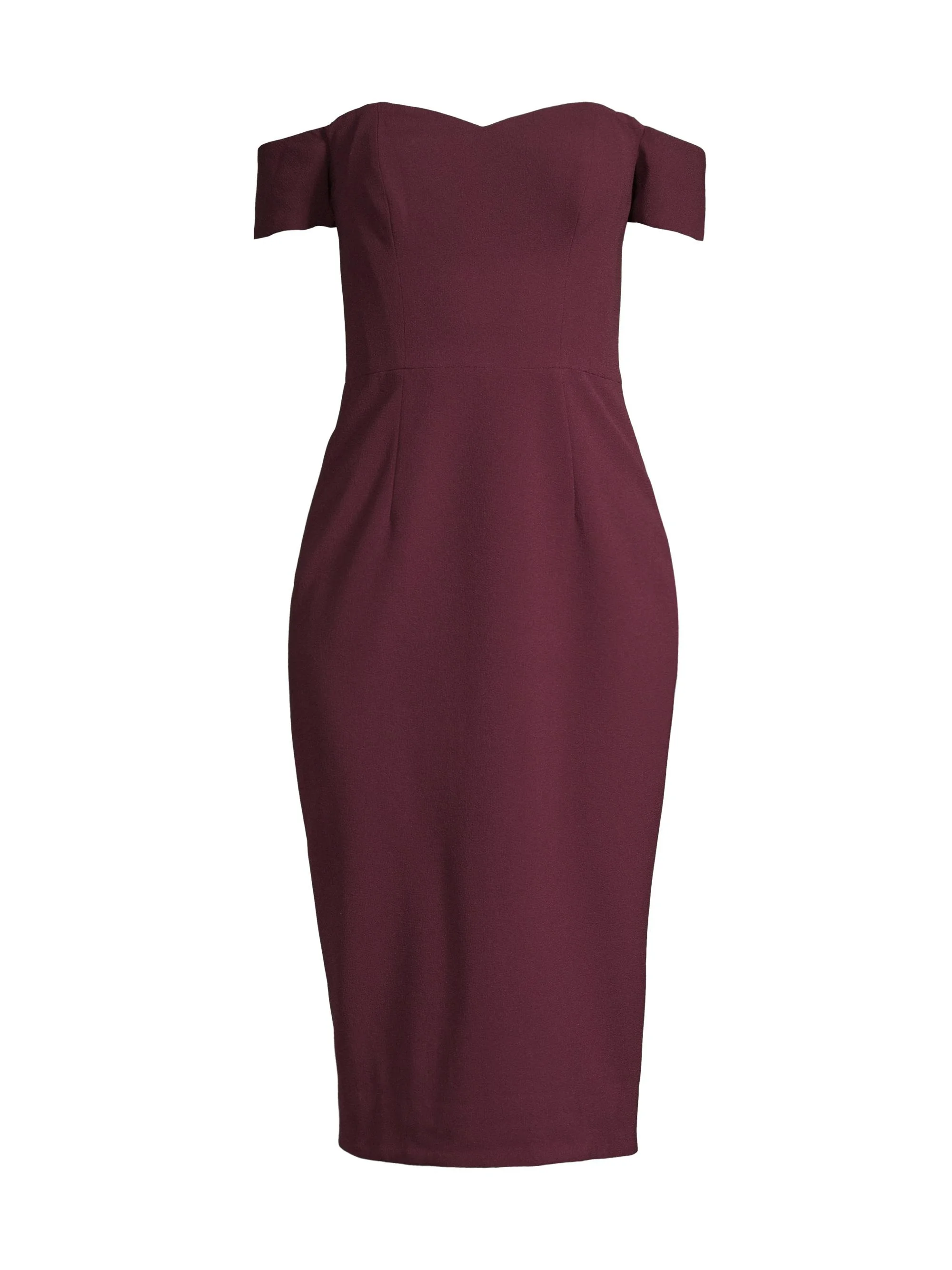 Women's Bailey Off-The-Shoulder Midi Dress - Burgundy - 1