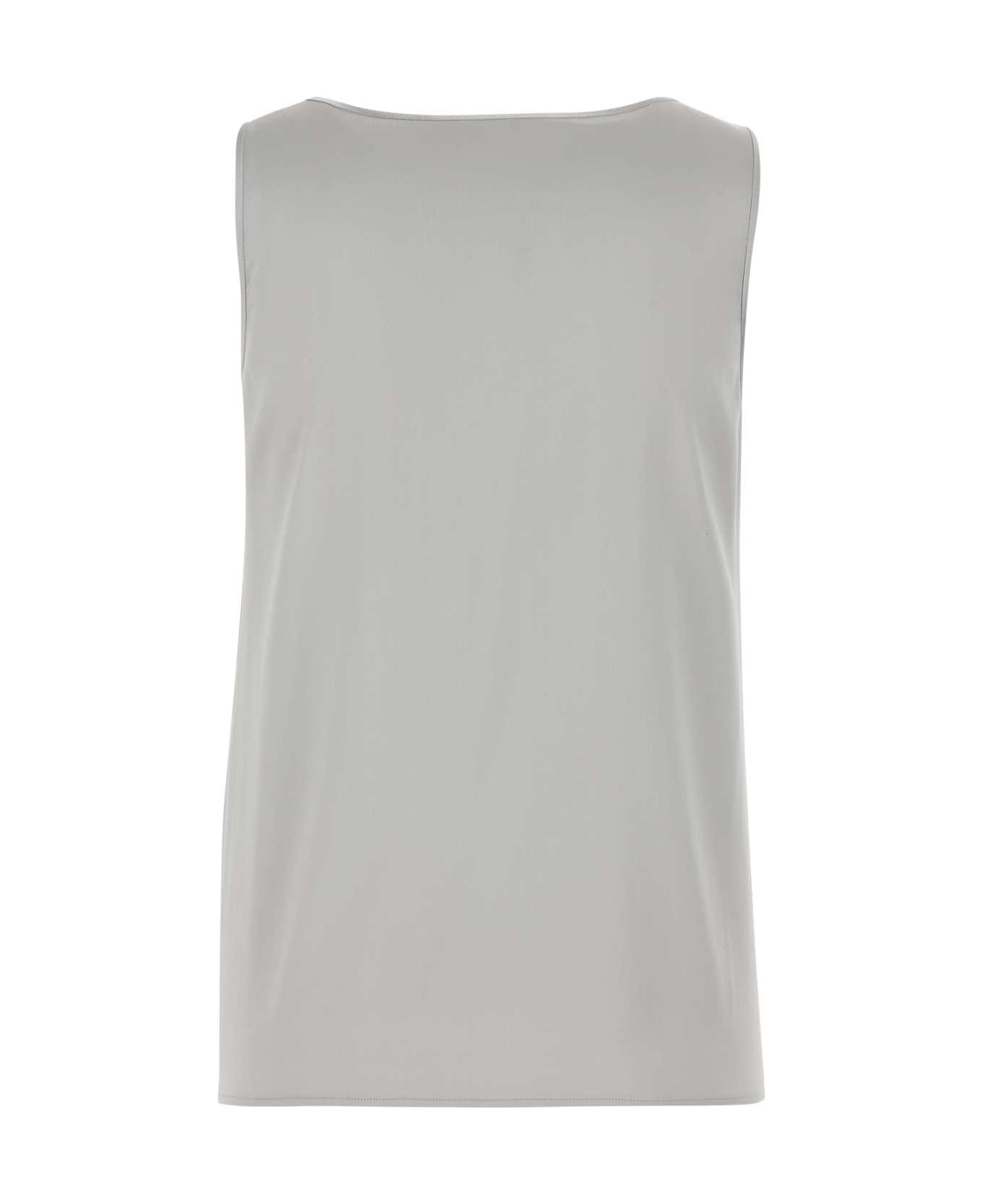 Grey Stretch Satin Tank Top - 2