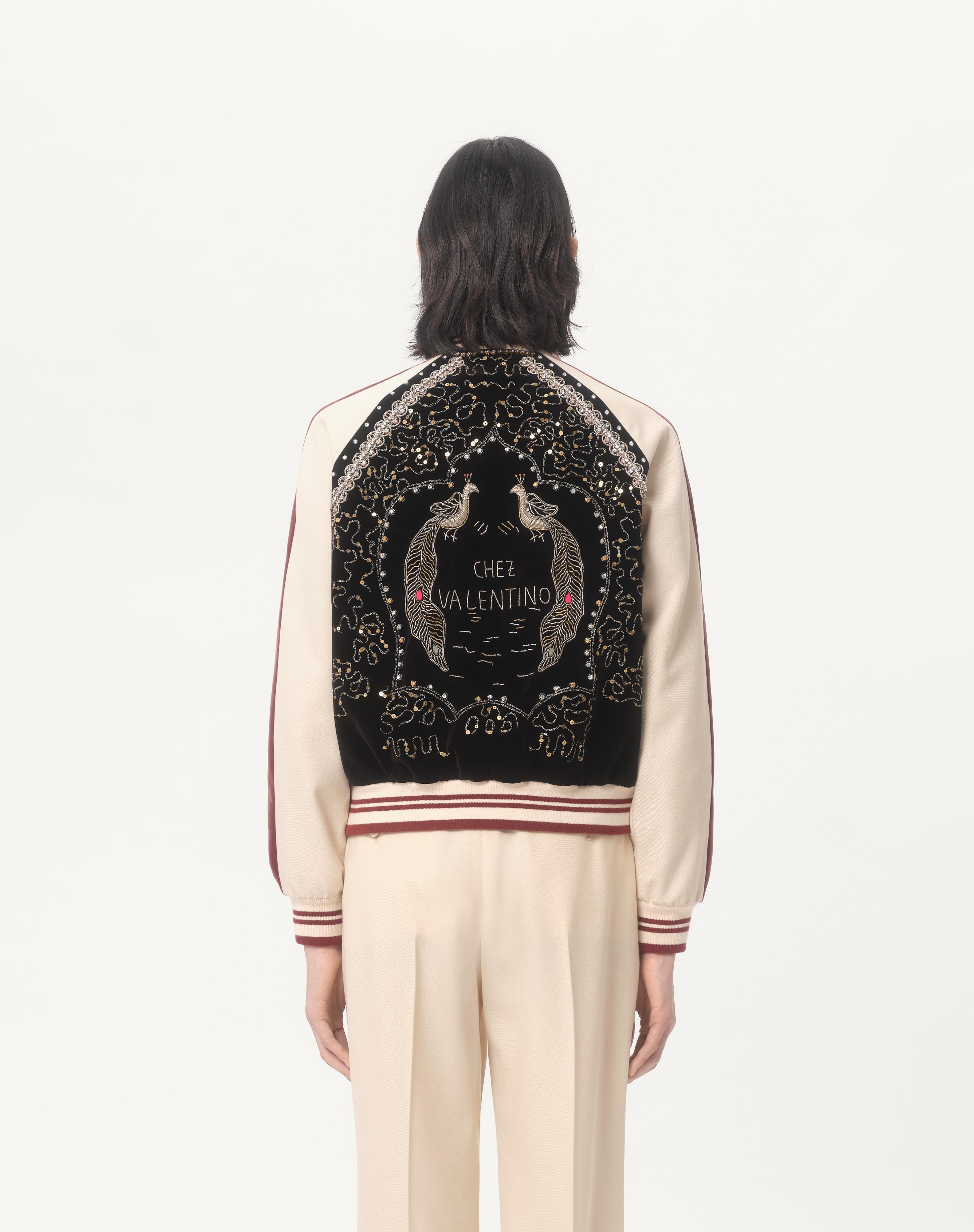 COTTON VELVET BOMBER WITH SEQUIN AND BEAD EMBROIDERY - 7