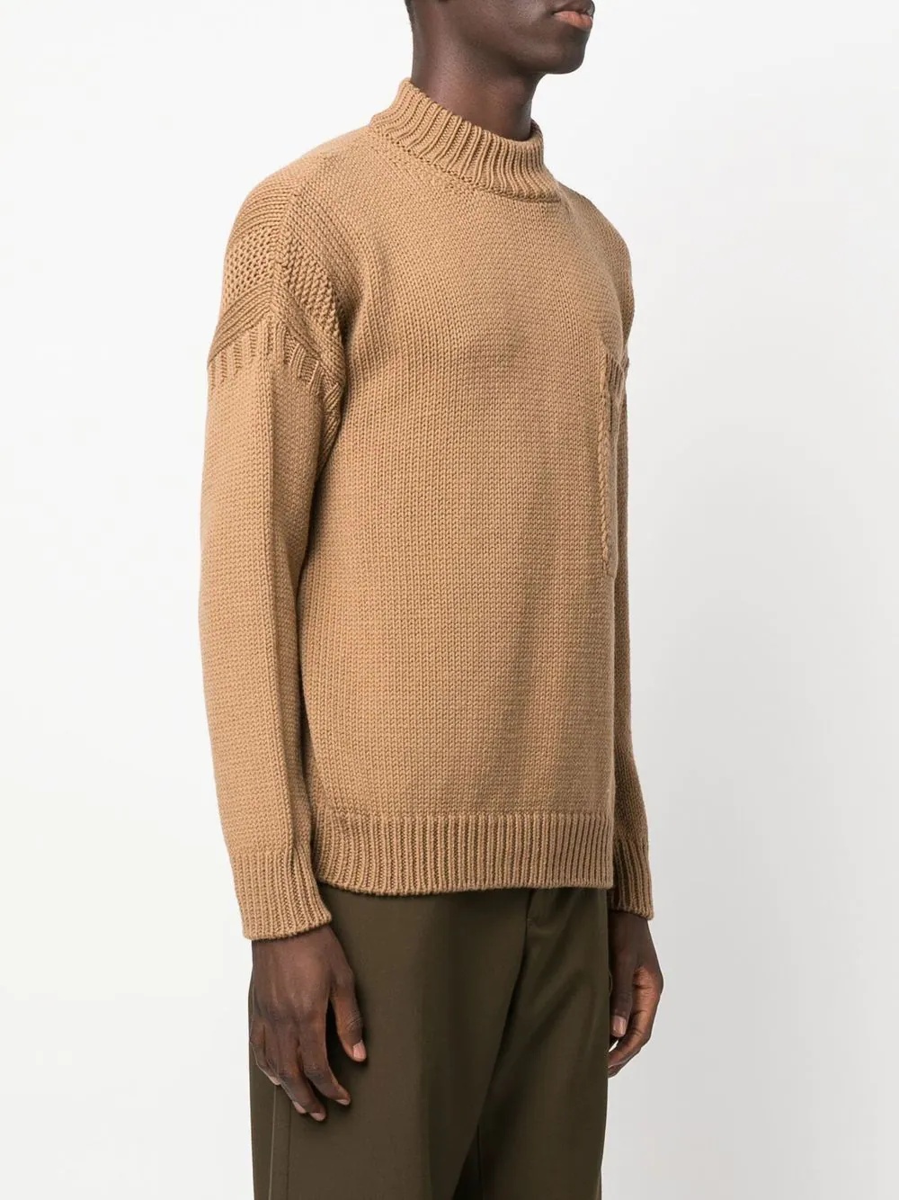 mock-neck knitted jumper - 3