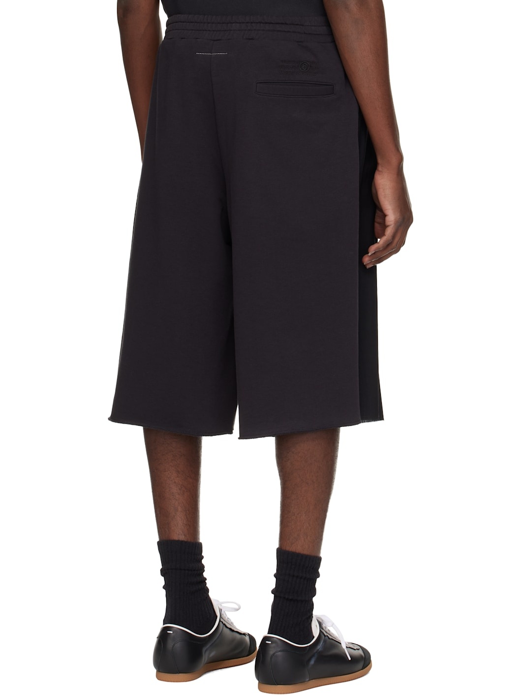 Black Paneled Shorts - 3