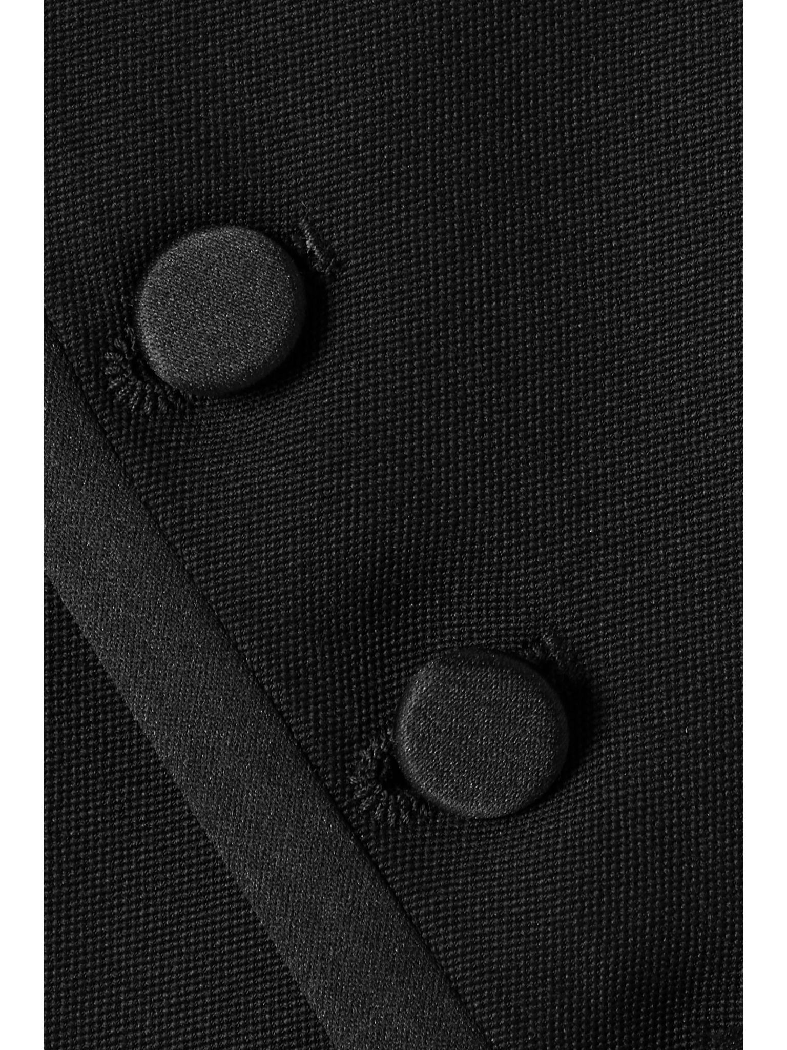 Cropped grain de poudre wool and silk-satin vest Black - 4