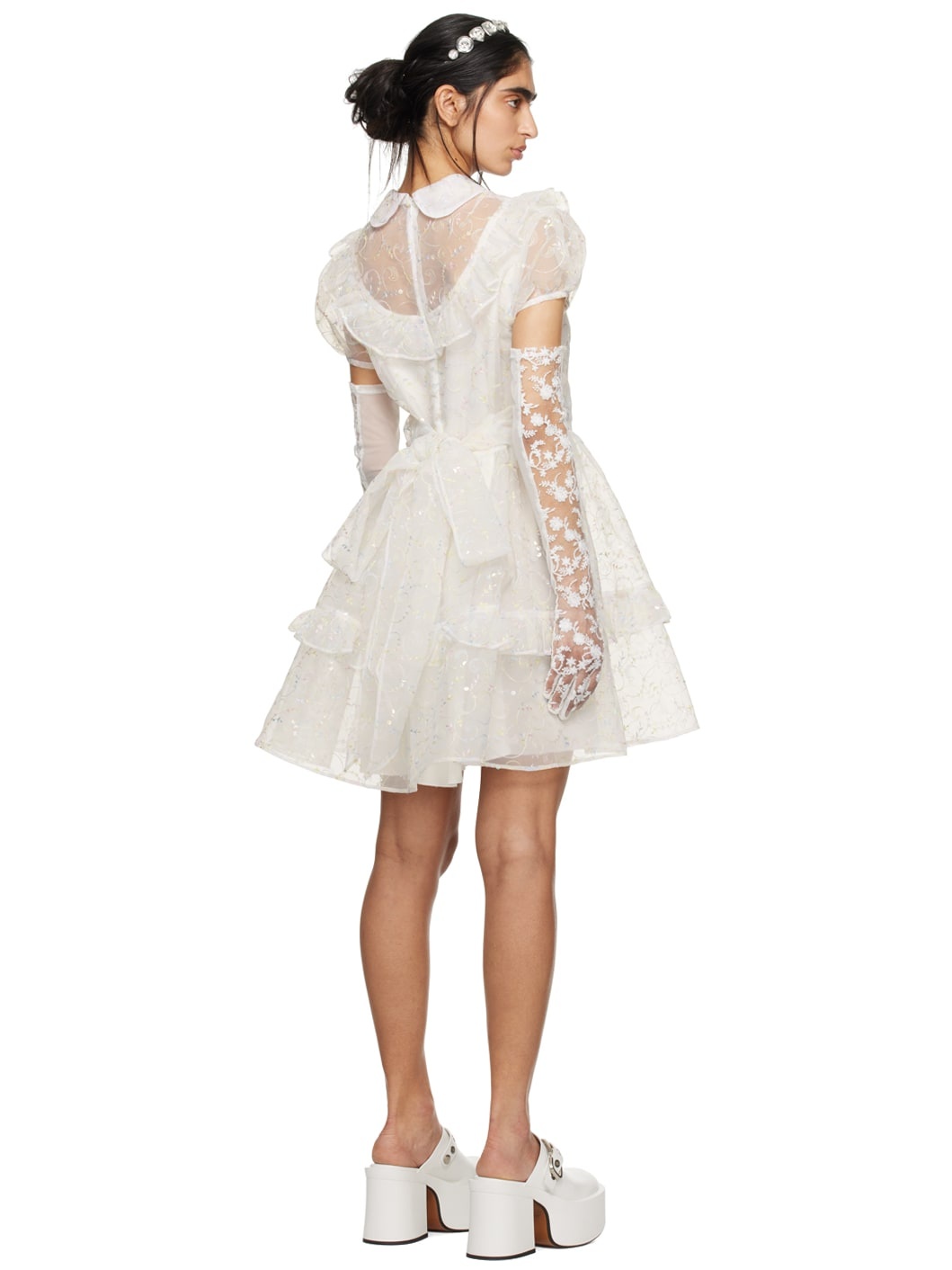 SSENSE Exclusive White Ruffled Minidress - 3