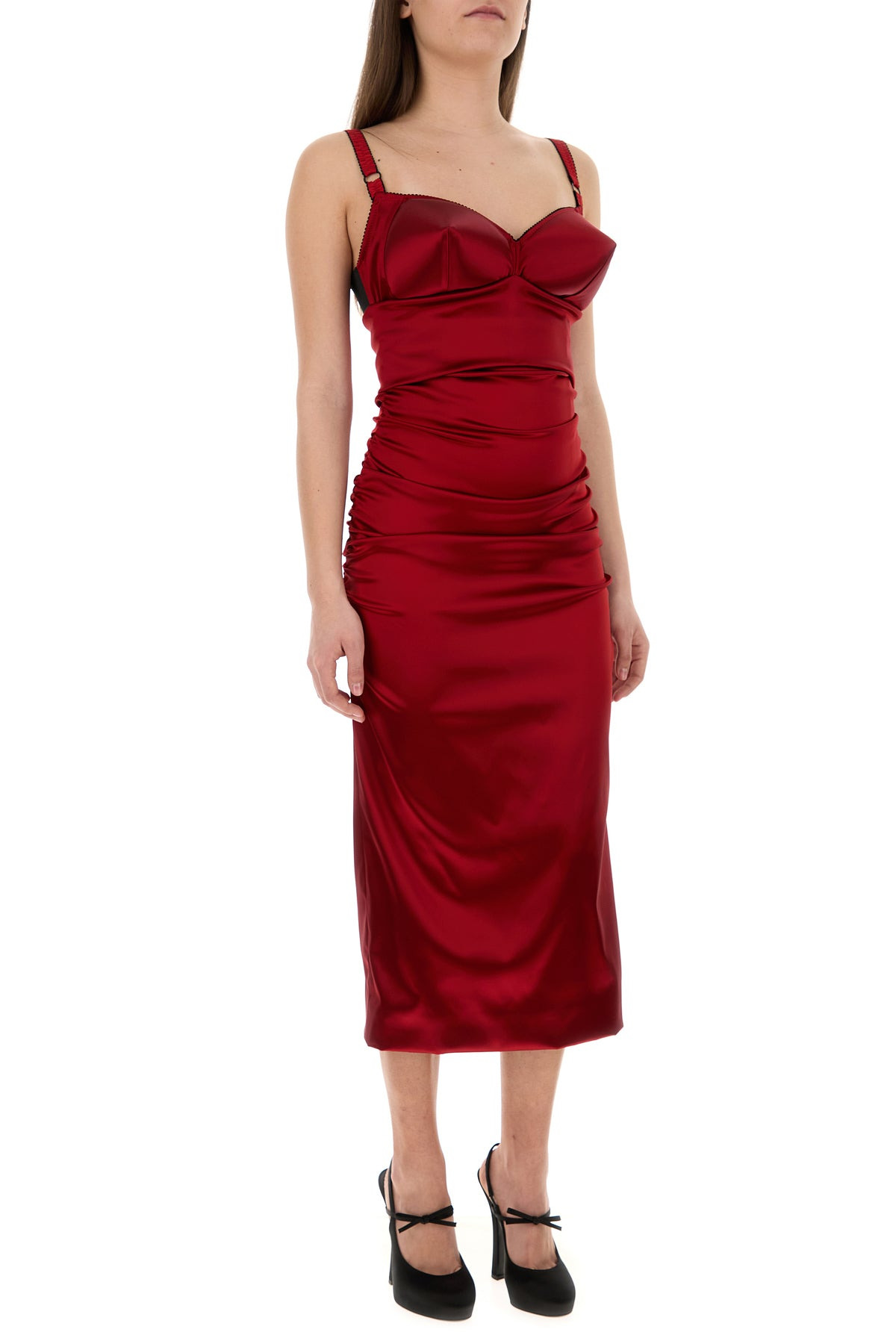 Red satin dress - 6