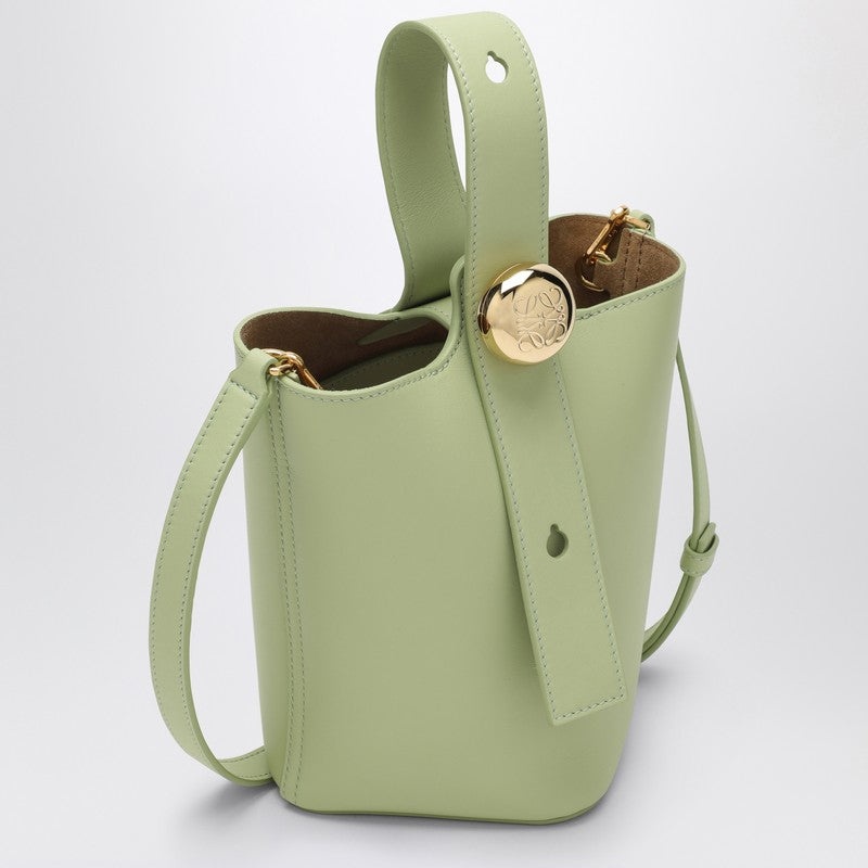 Loewe Light Green Calfskin Pebble Bucket Small Bag Women - 2