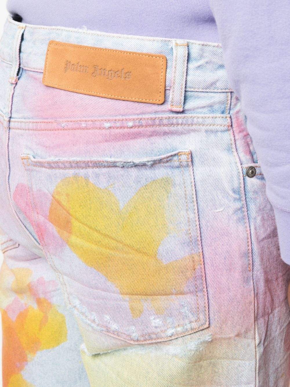 tie dye-print slim-fit jeans - 5