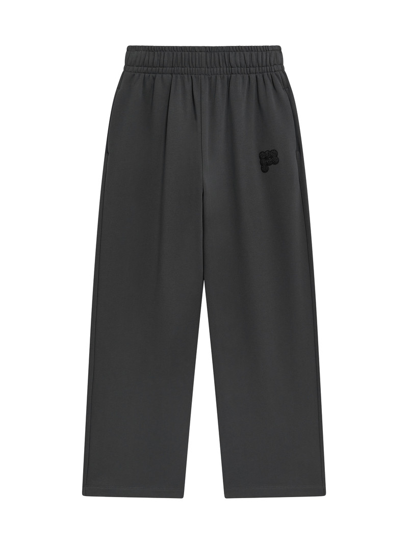 Womens Straight Leg Track Pants - Smoked Black 1