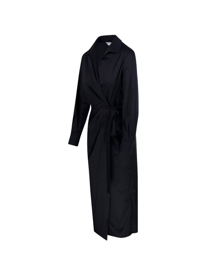 wrap-style long-sleeve midi dress 3