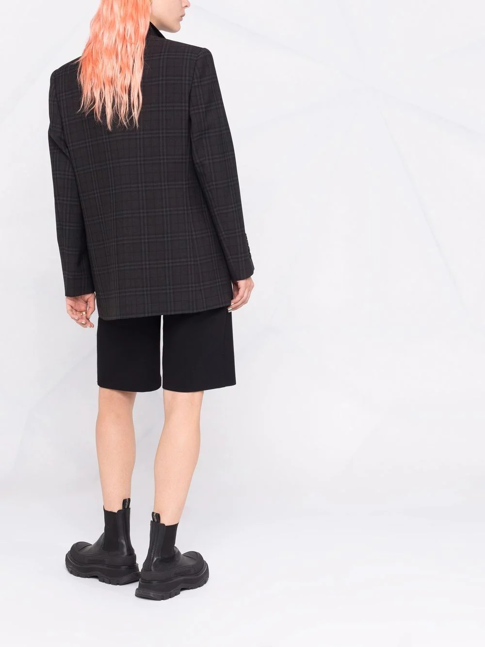 check pattern blazer jacket - 4