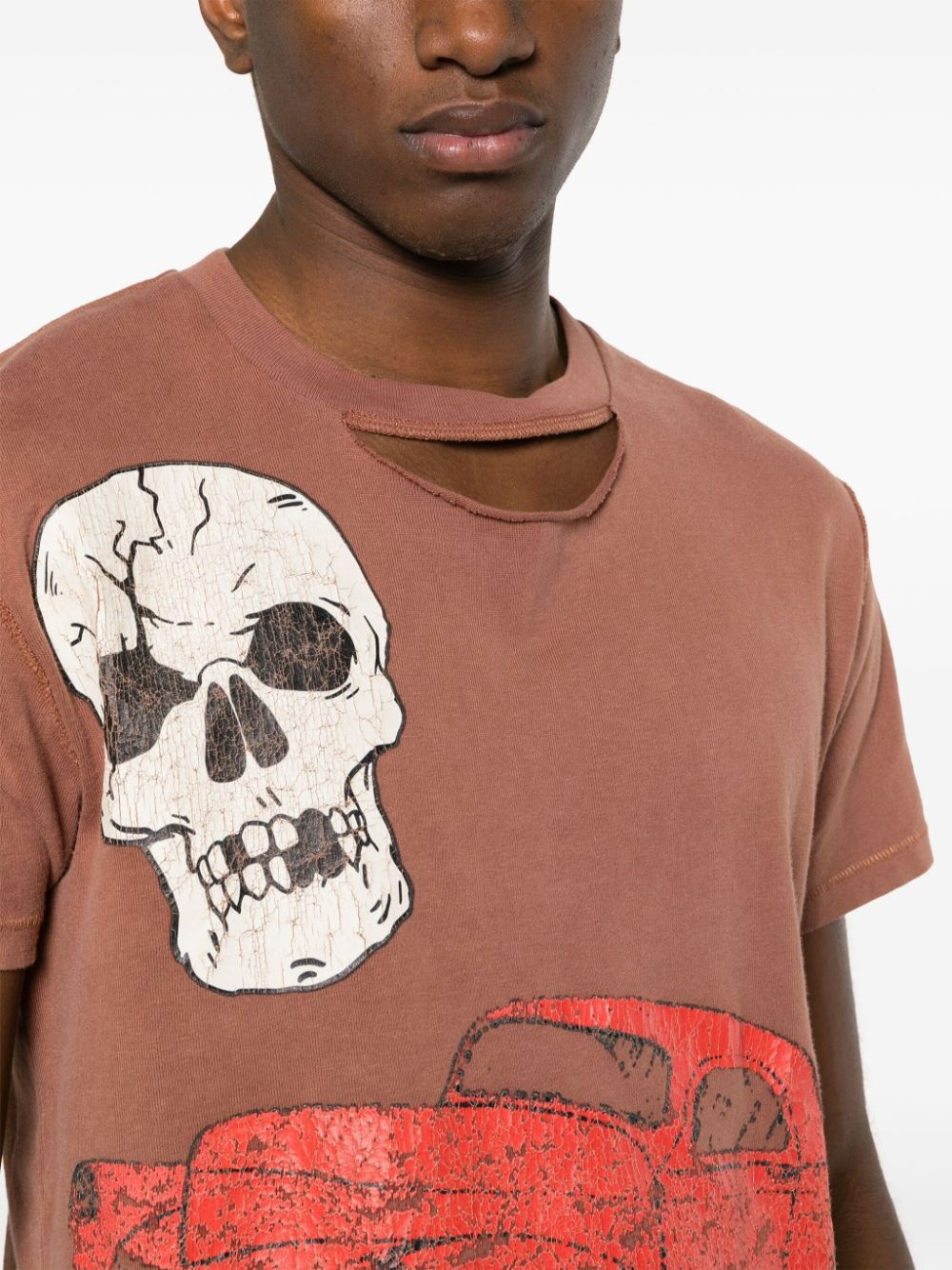 skull-print cotton T-shirt - 5