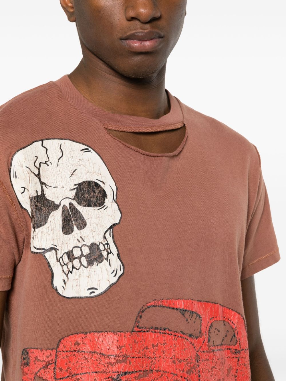 ERL skull-print cotton T-shirt | REVERSIBLE