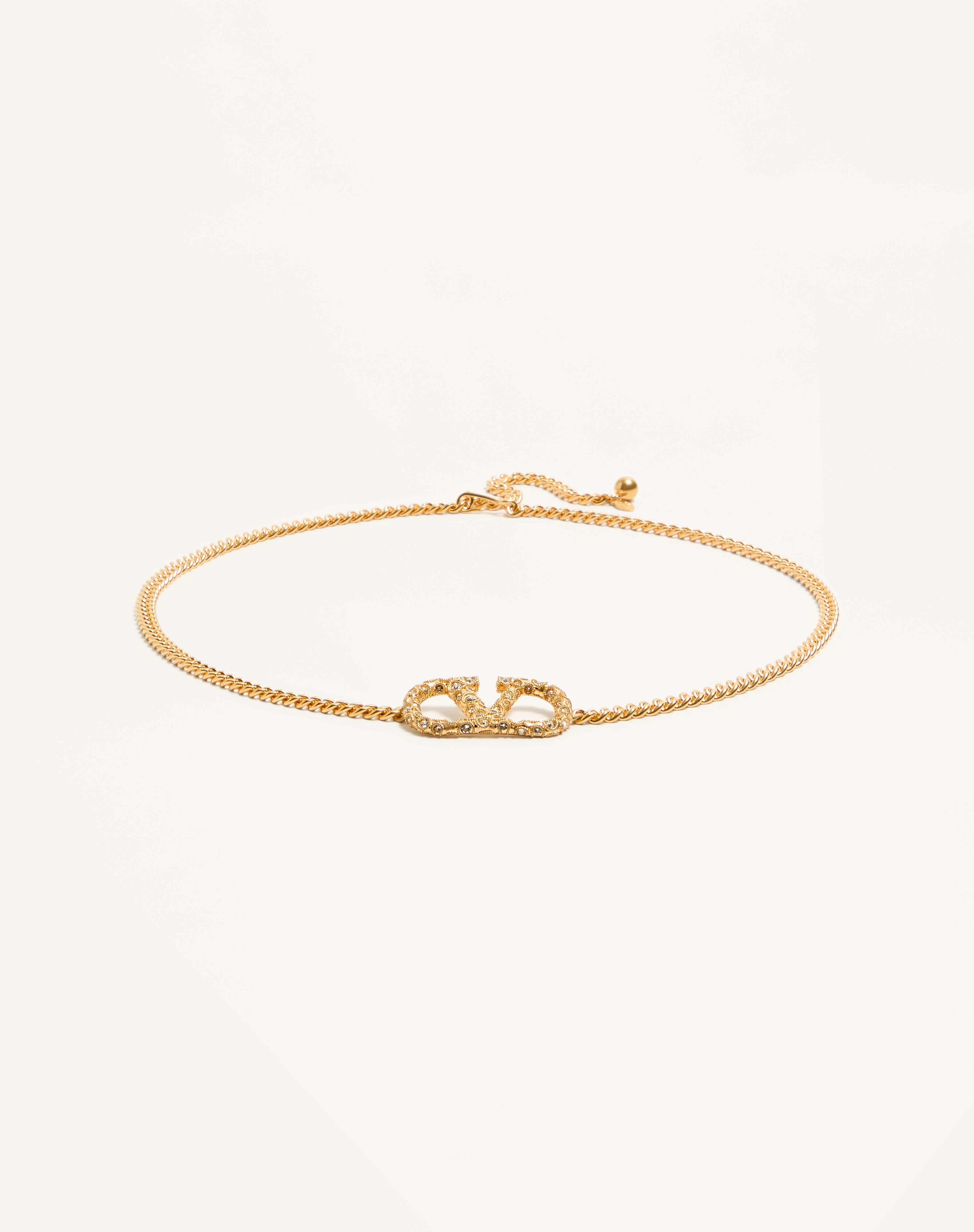 VLOGO SIGNATURE CHAIN BELT WITH CRYSTALS - 1