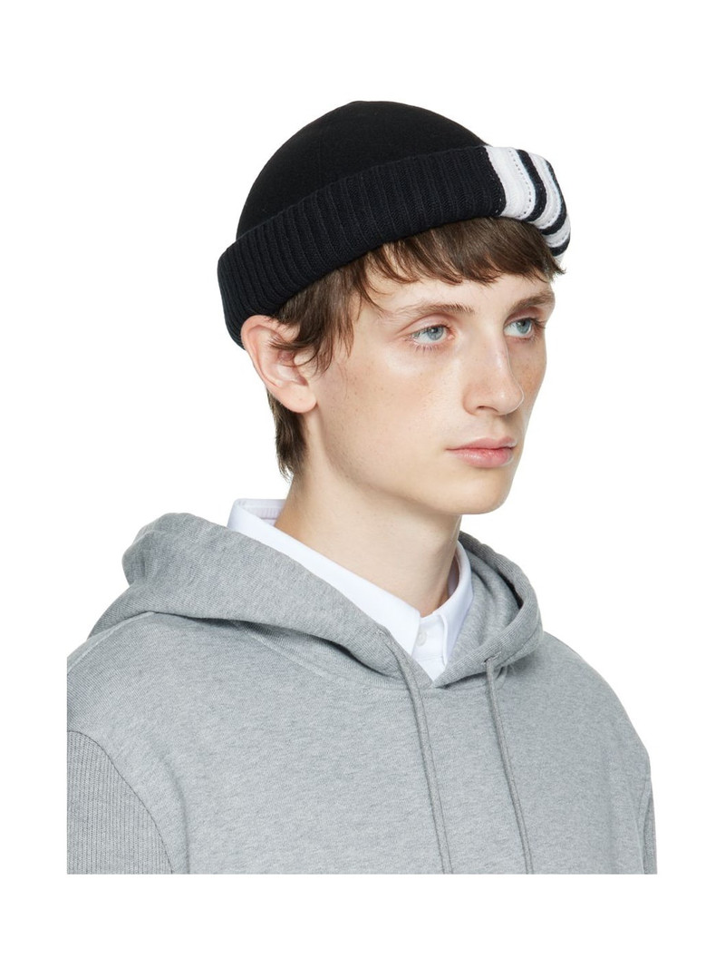 Thom Browne Black 4-Bar Beanie outlook