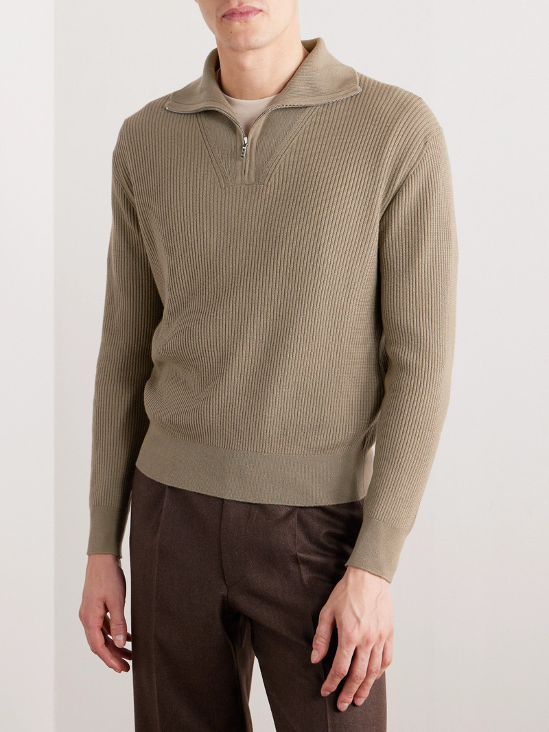 Akan Ribbed Cashmere and Silk-Blend Half-Zip Sweater 3