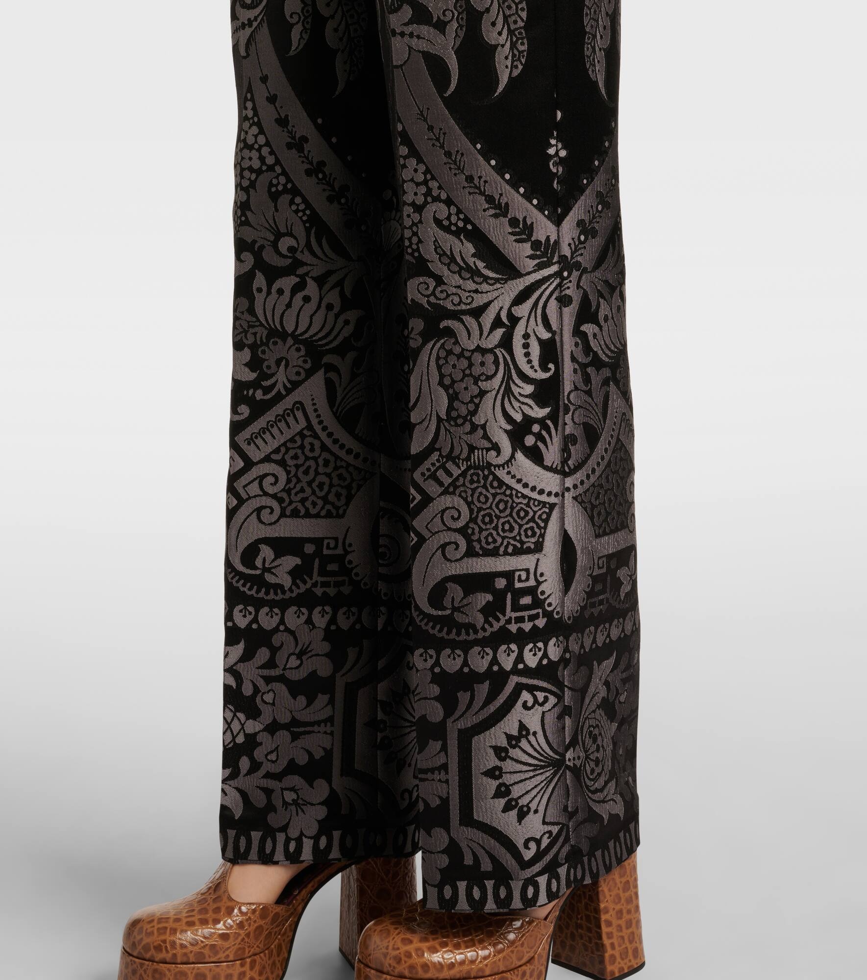 Printed silk-blend wide-leg pants - 5