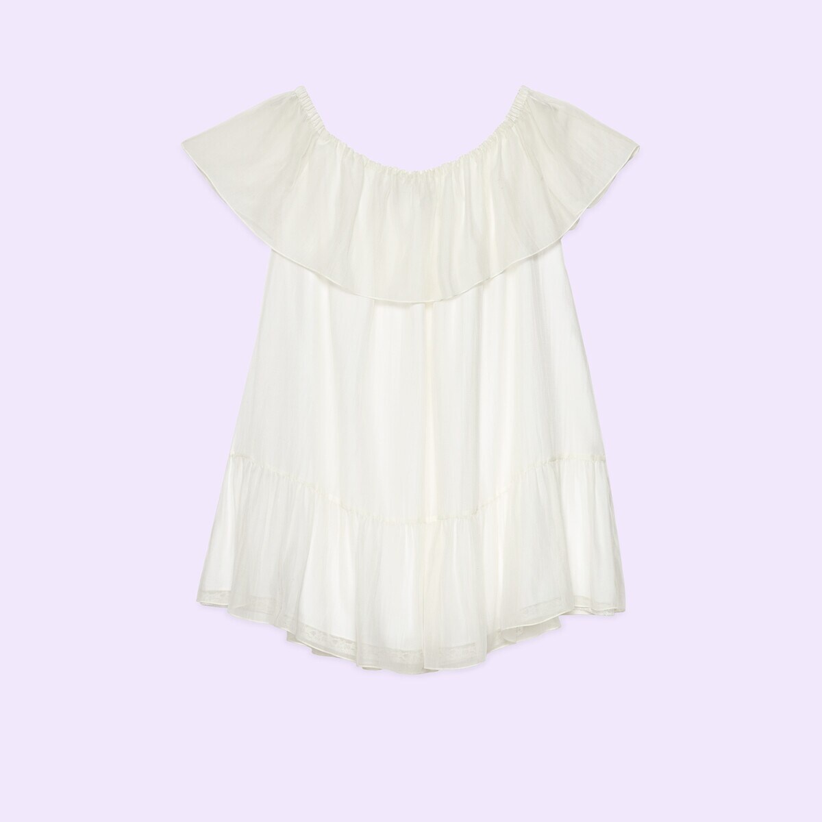 Silk cotton chiffon mini dress - 1