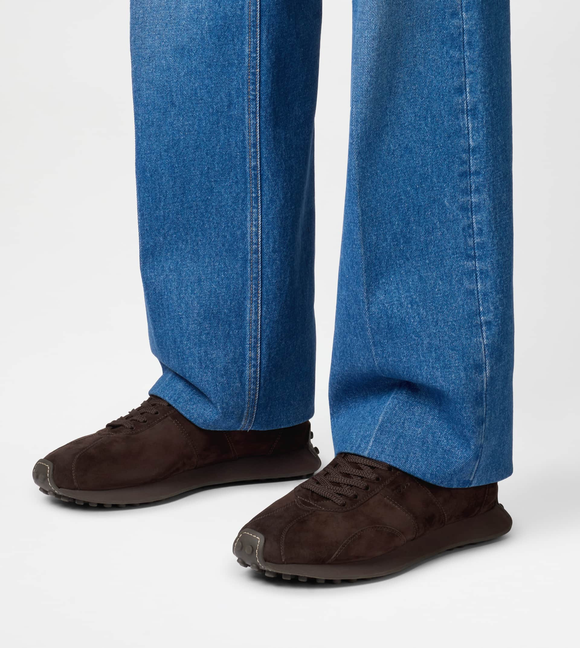 T VINTAGE SNEAKERS IN PASHMY SUEDE - BROWN - 7