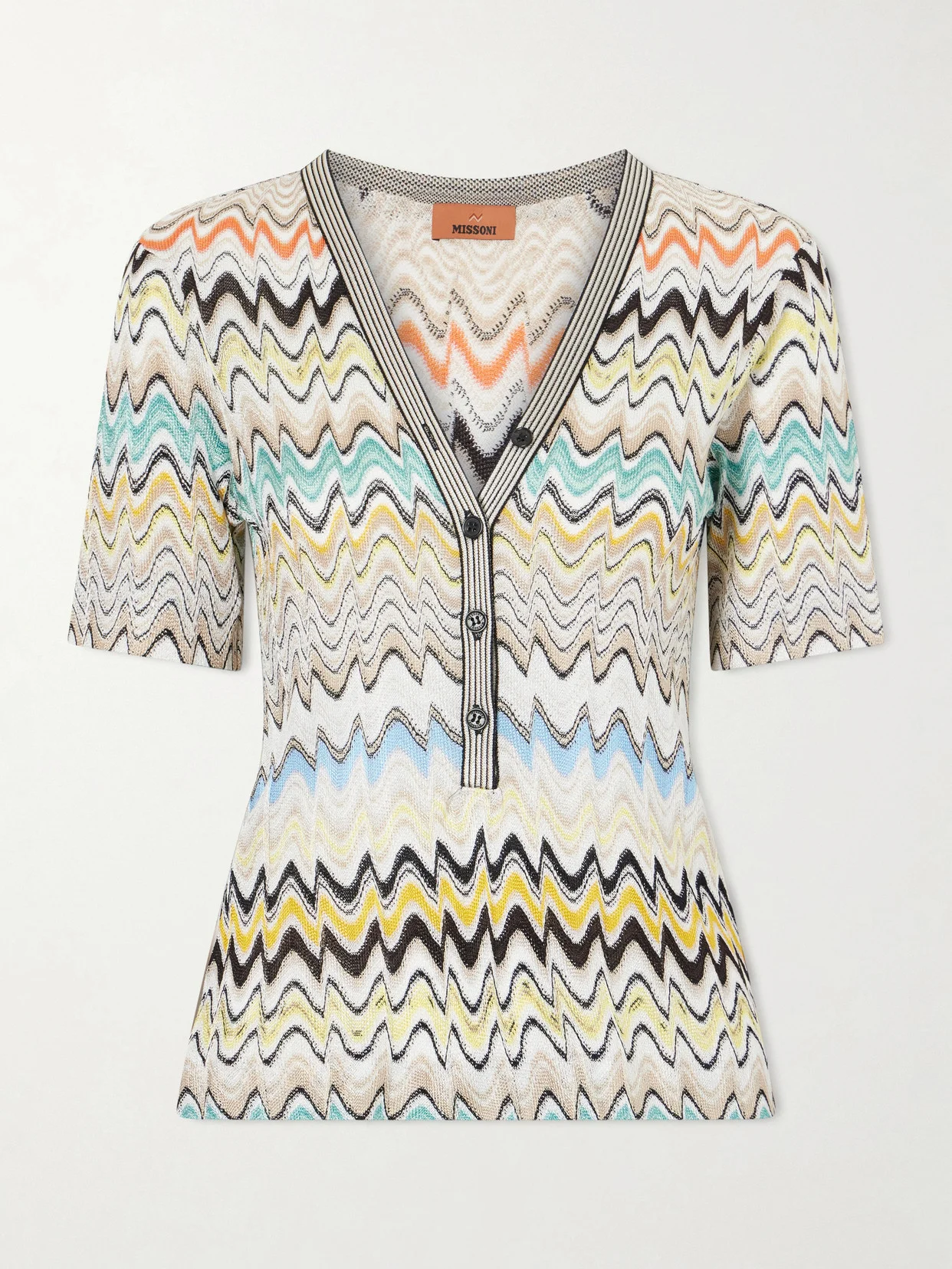 Striped Crochet-knit Sweater - 1