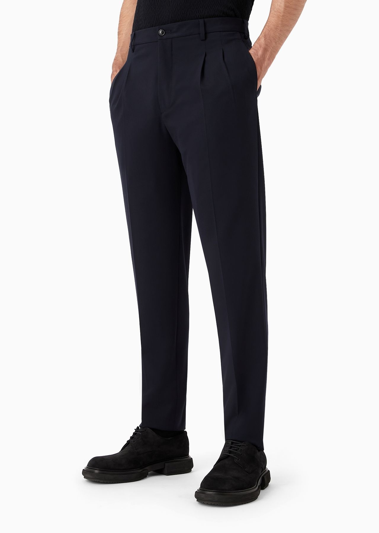 Double-darted trousers in stretch technical canvas - 2