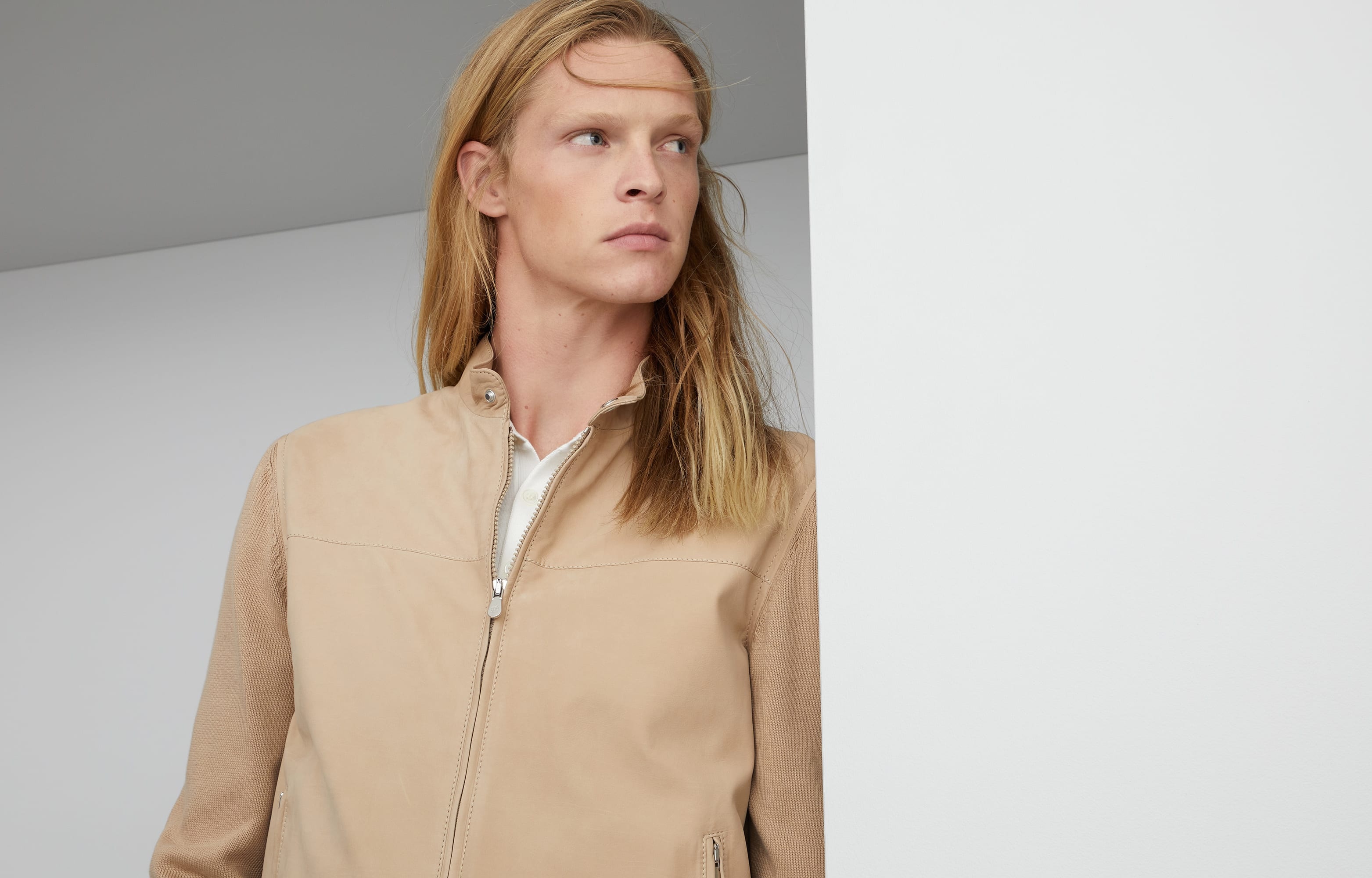 Nubuck and cotton knit pilot jacket - 5