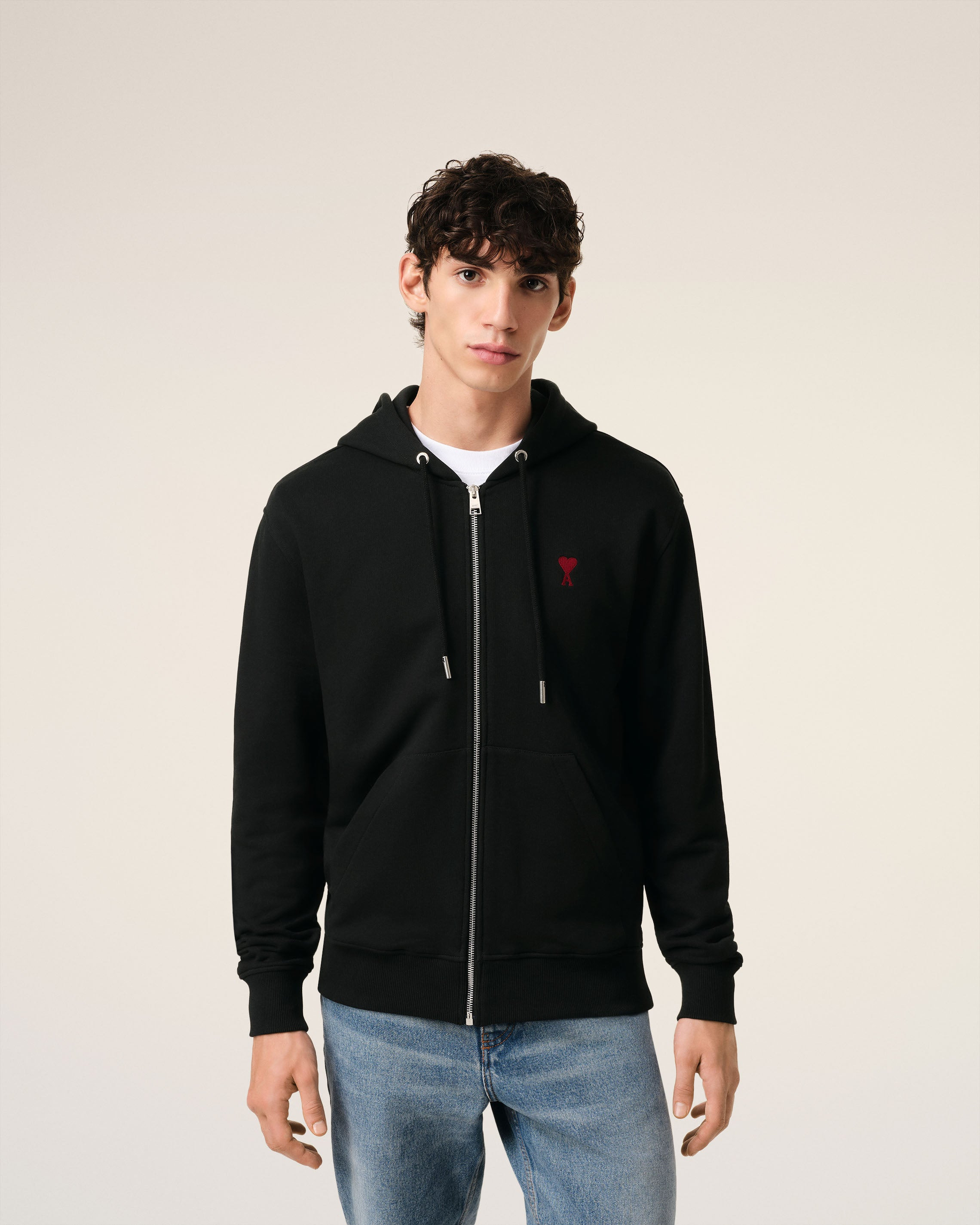 RED AMI DE COEUR ZIPPED HOODIE - 3
