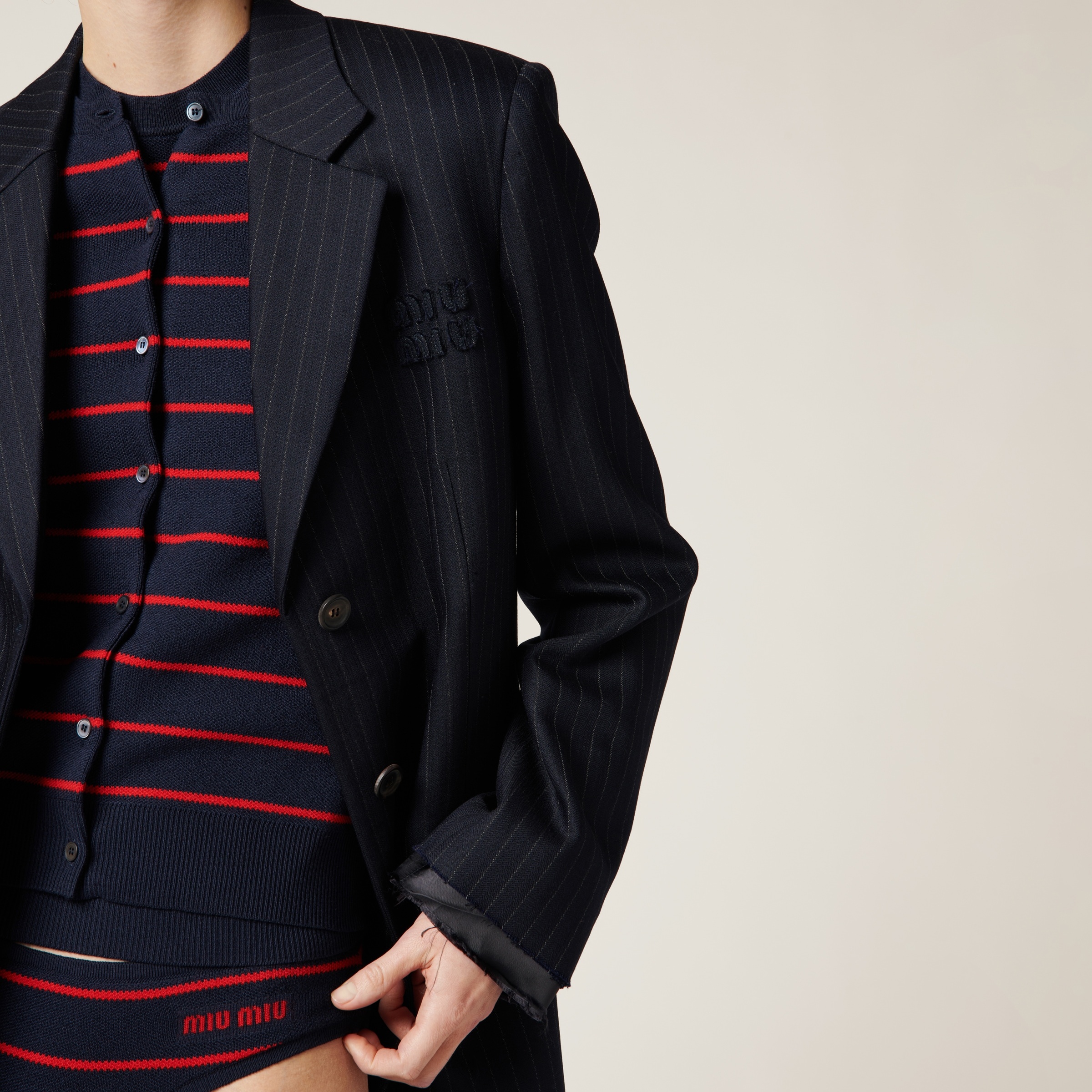 Single-breasted pinstripe coat - 5