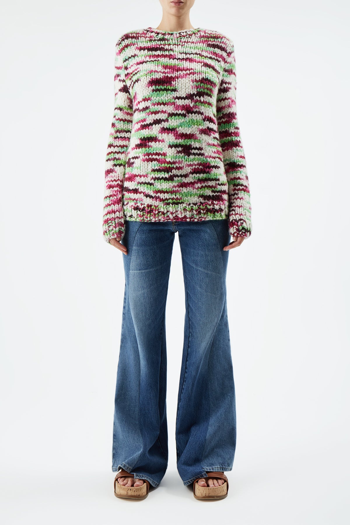 Lawrence Sweater Space Dye in Jewel Multi Welfat Cashmere - 2