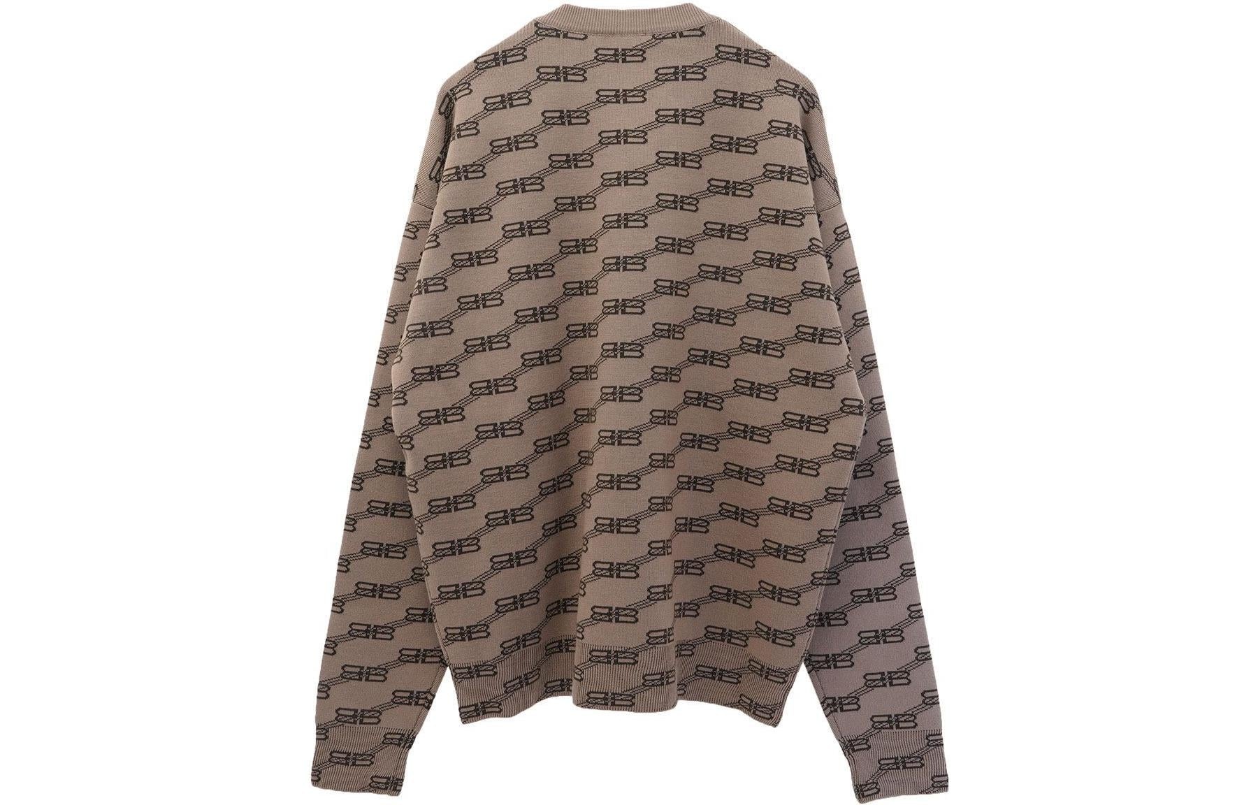 Balenciaga BB Allover Crewneck Knit Sweater 'Beige' 733859T32539378 - 2