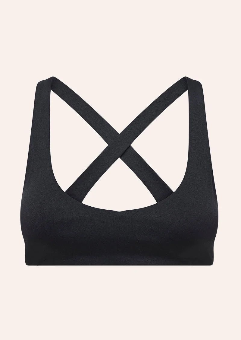 SIGNATURE KEYHOLE SPORTS BRA IN BLACK - 1