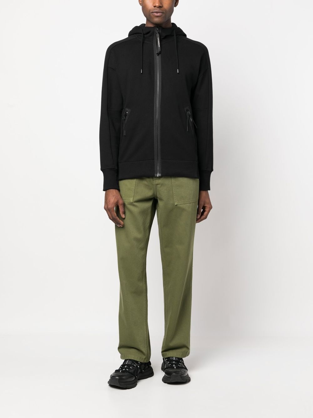 zip-up cotton hoodie - 2