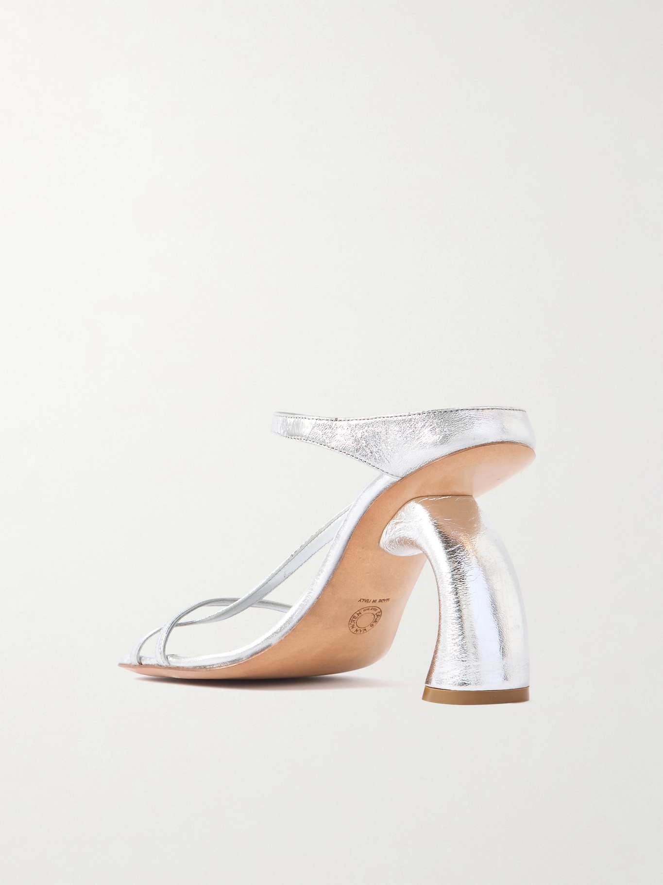 Metallic leather mules Silver - 3