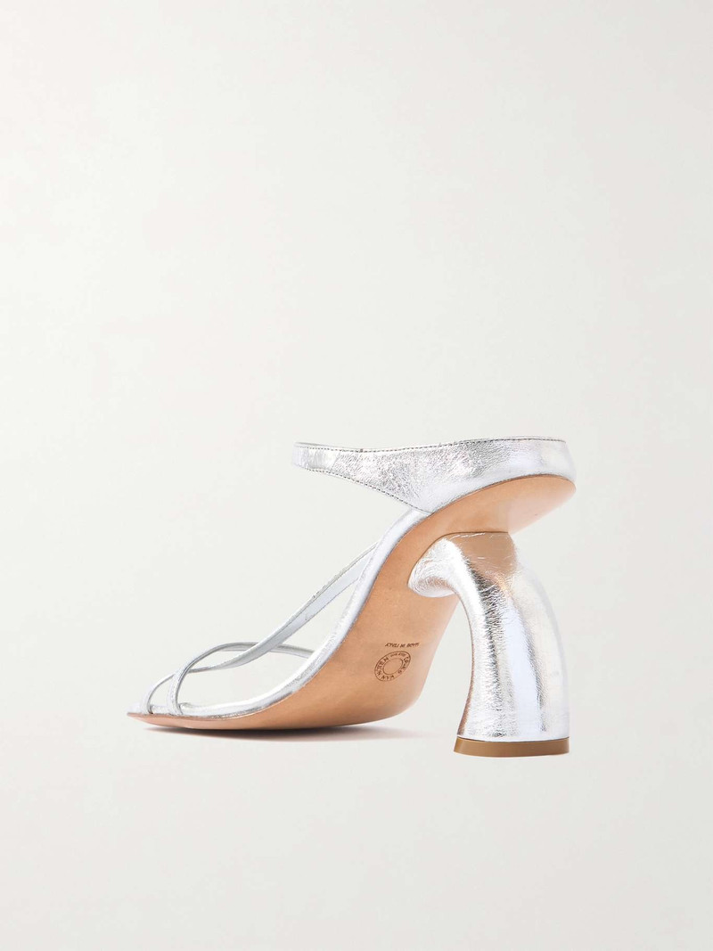 Metallic leather mules Silver 3