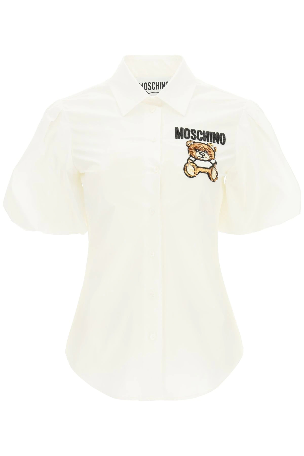 COTTON SHIRT WITH TEDDY BEAR EMBROIDERY - 1