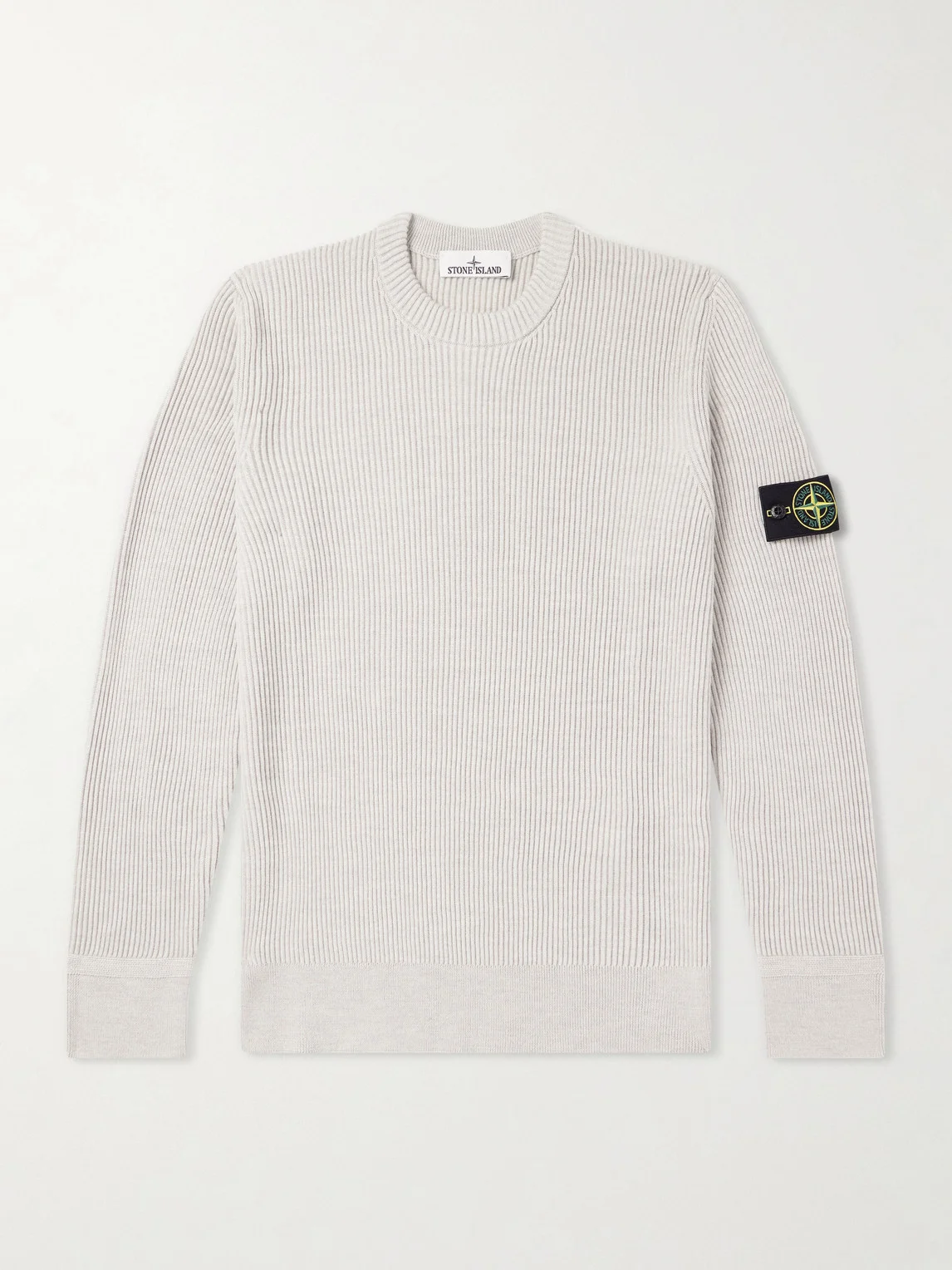 Logo-Appliquéd Ribbed Virgin Wool Sweater - 1