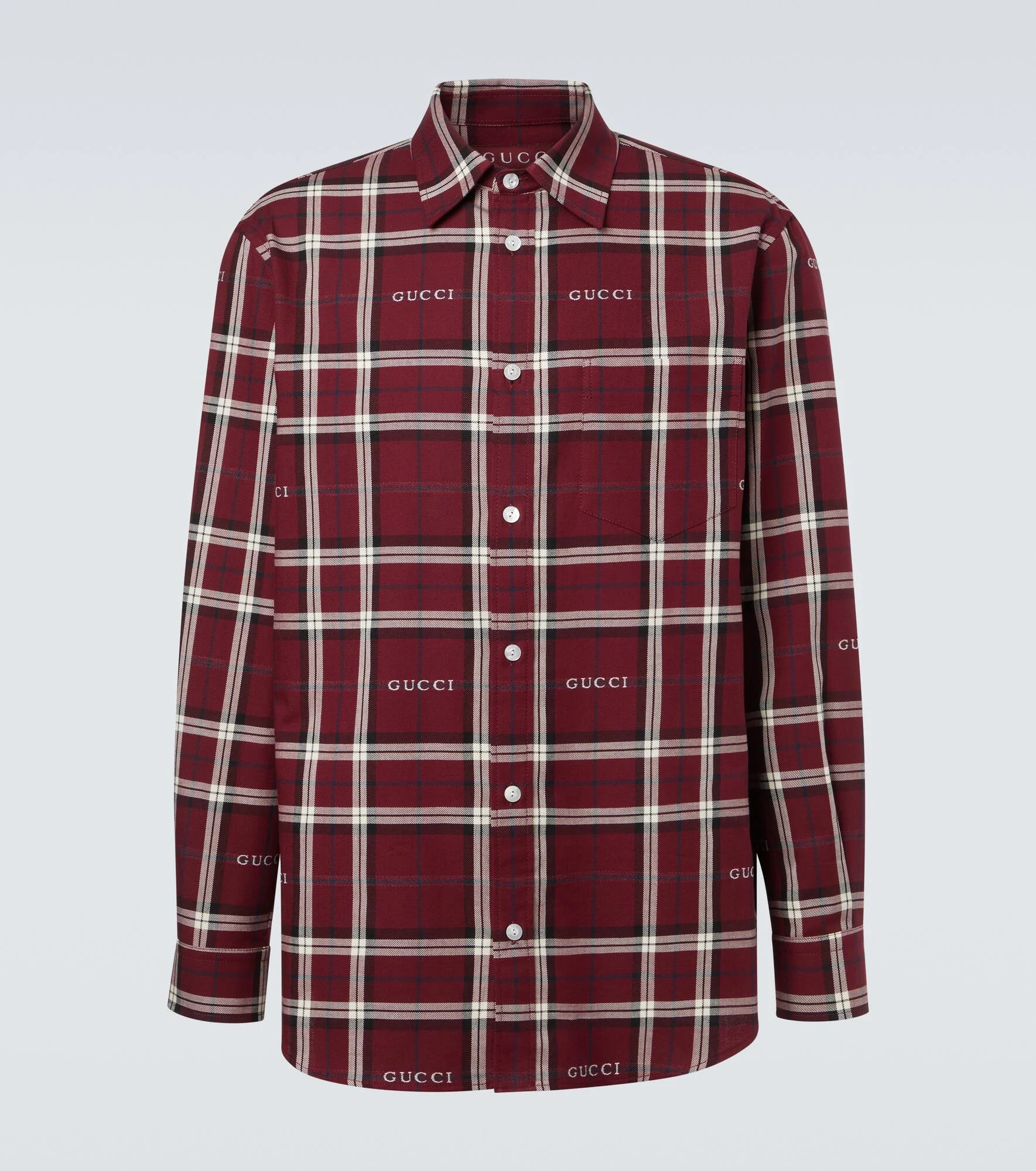 Gucci Script plaid cotton jacquard shirt - 1