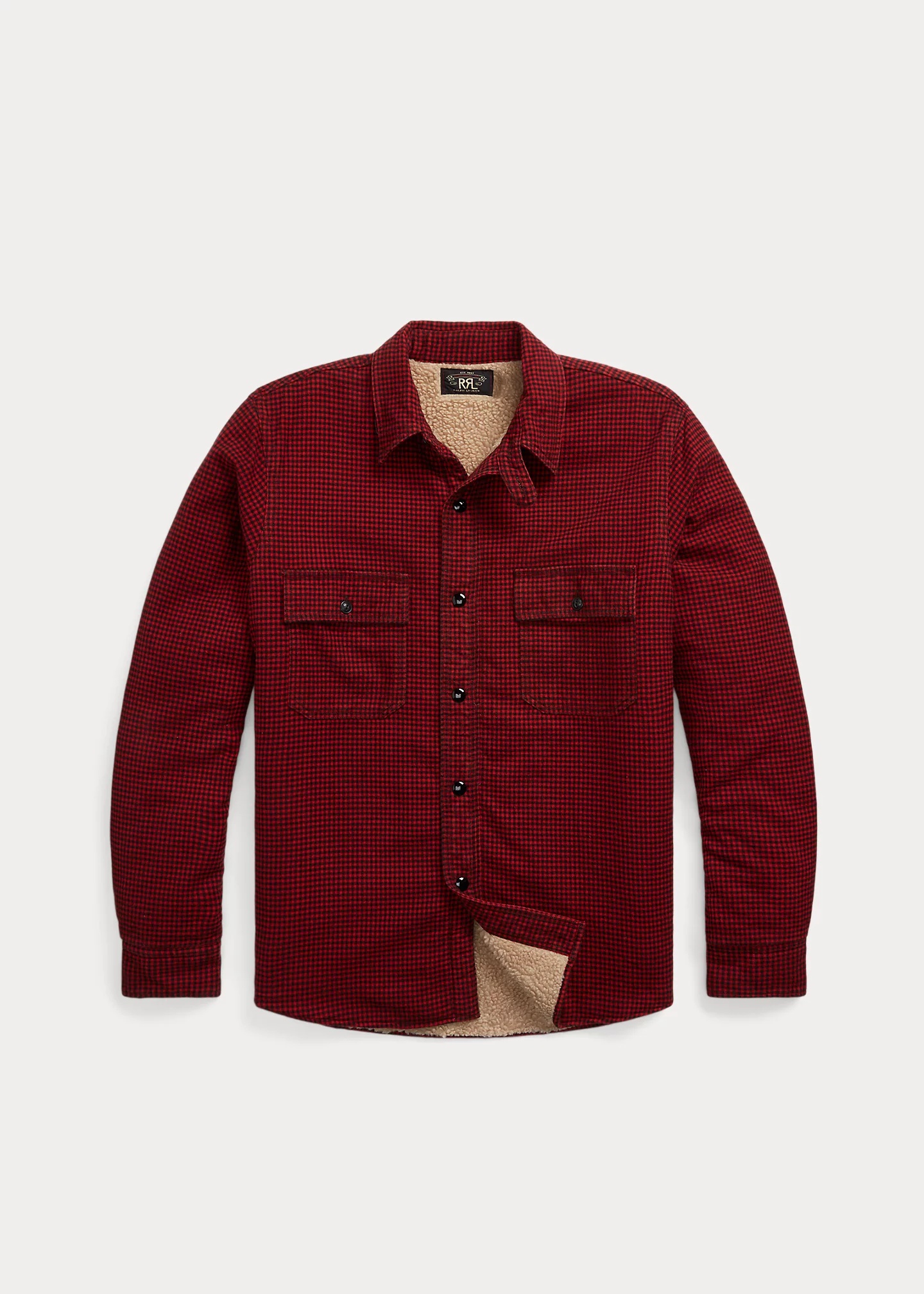 Fleece-Lined Checked Twill Overshirt - 1