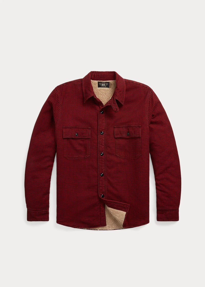 Fleece-Lined Checked Twill Overshirt 1