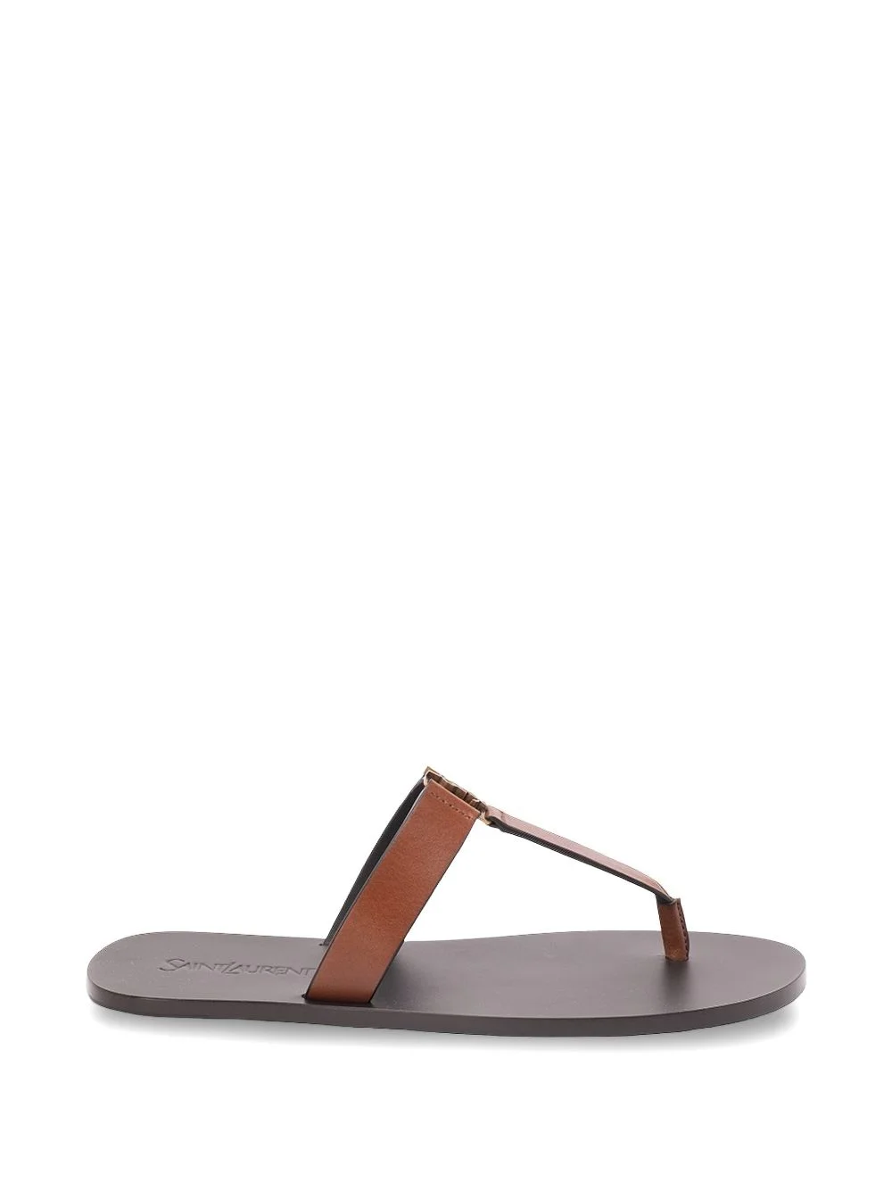 Saint Laurent Women Cassandra Leather Thong Sandals - 1