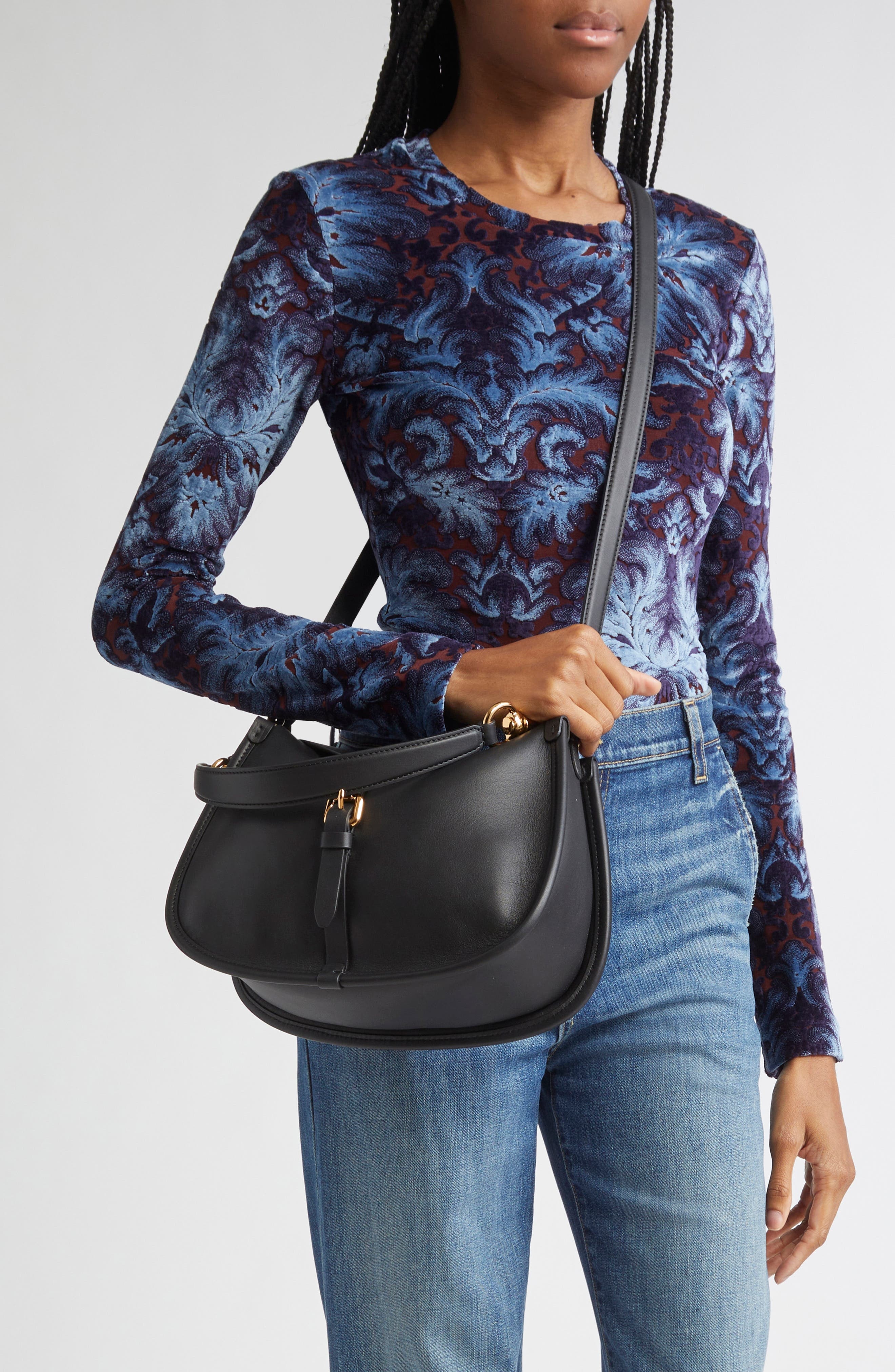 Etro Leather Hobo Bag in N0000 Black at Nordstrom - 2