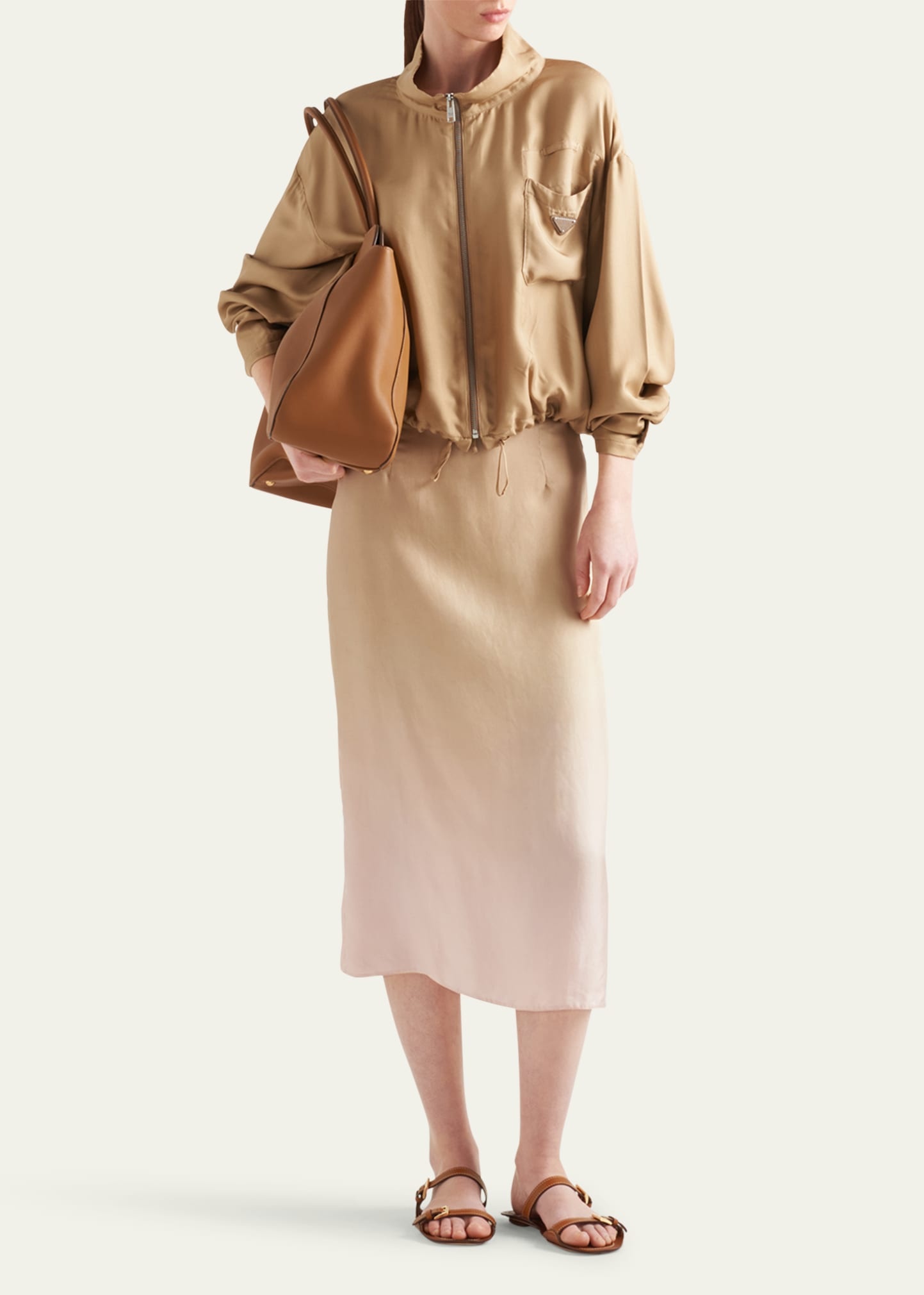 Gradient Twill Midi Skirt - 2
