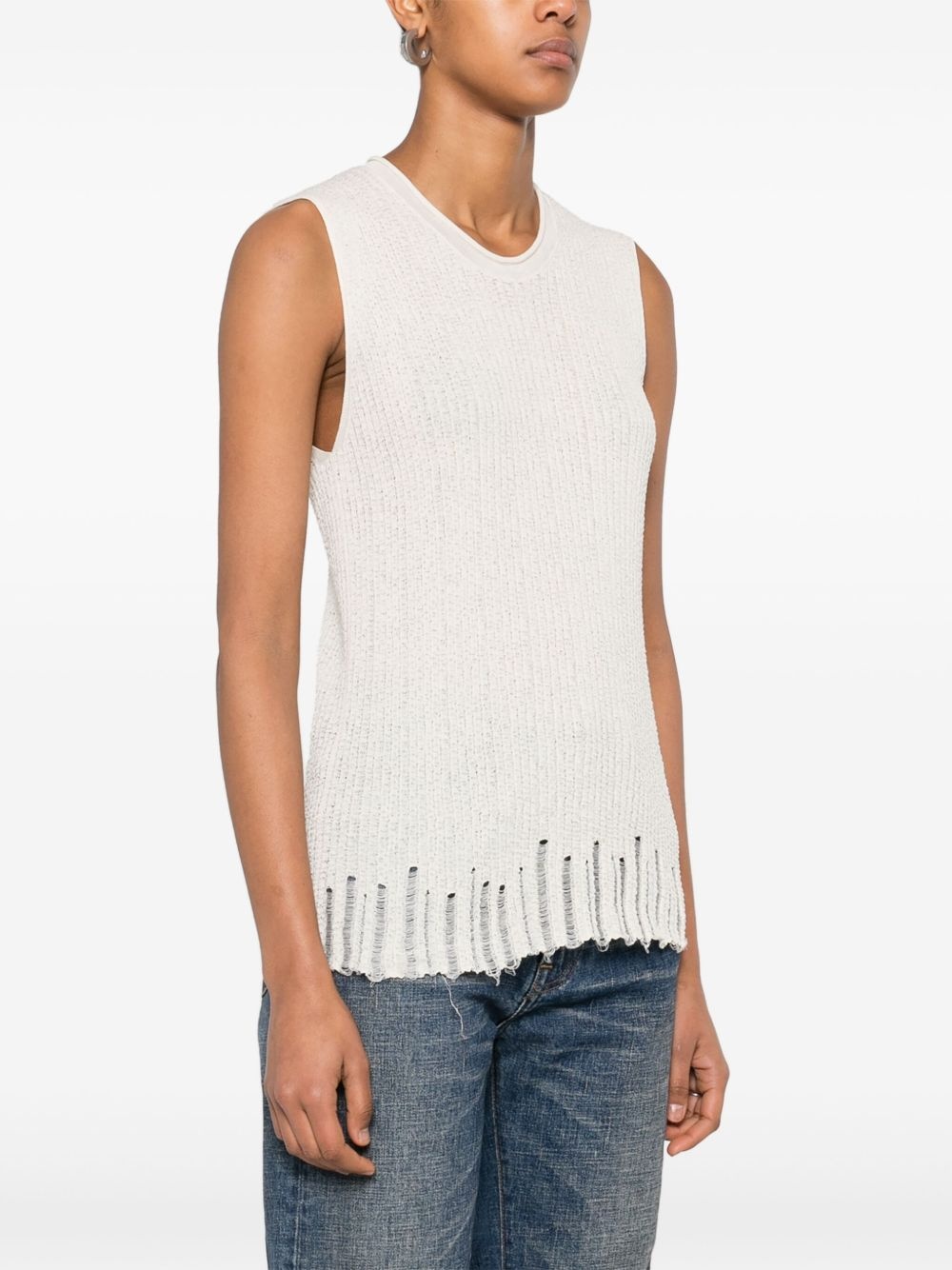 ribbed-knit vest - 3