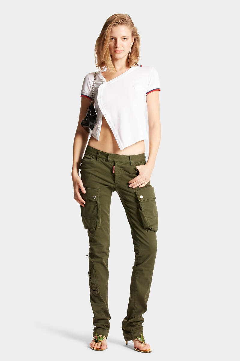 BLOSSOM PATCH FLARE SEXY CARGO PANTS - 3