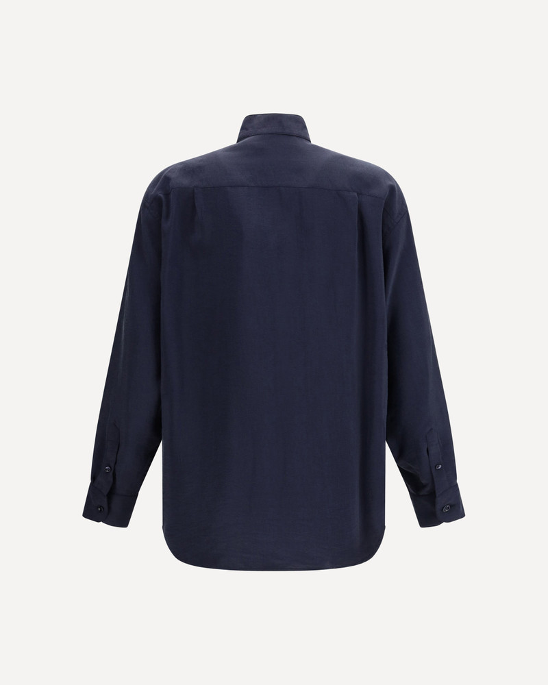 GIORGIO ARMANI Washed silk Shirt with band collar outlook